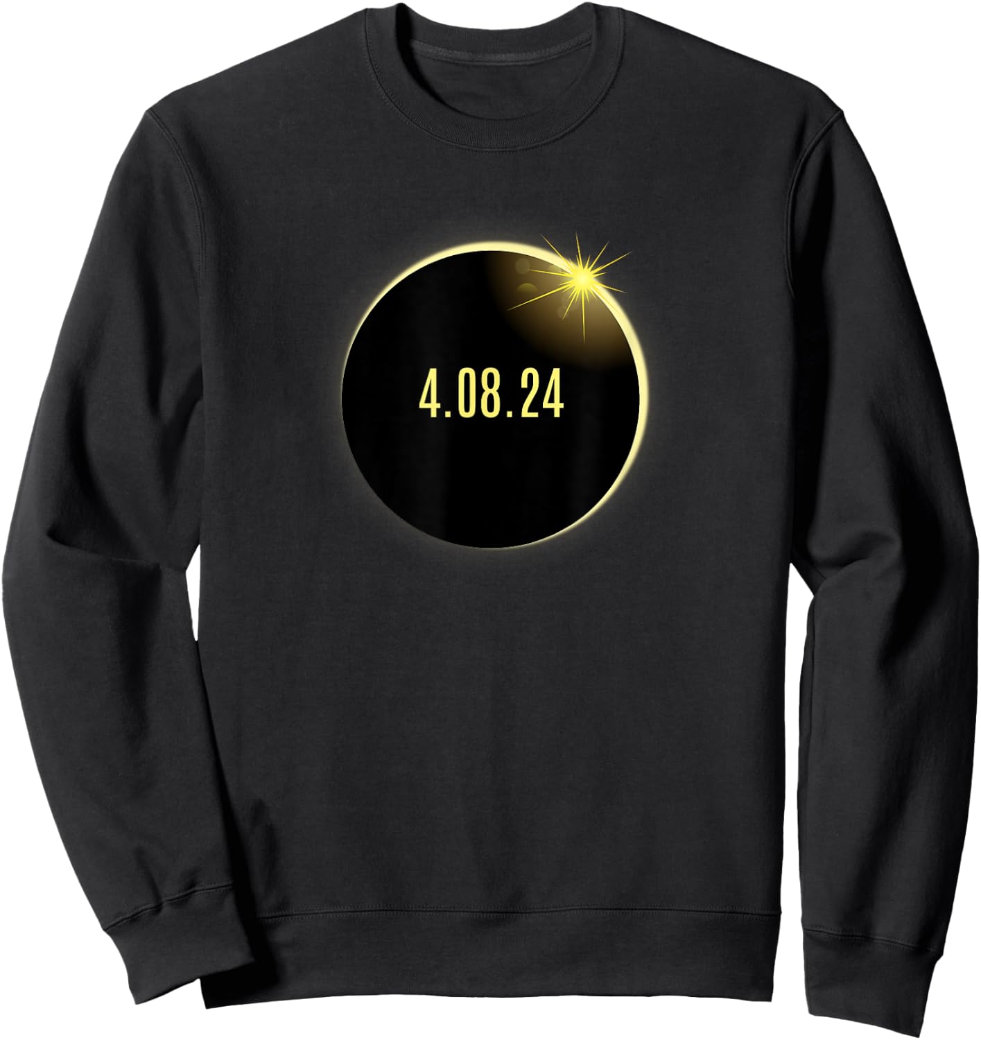 2024 Total Solar Eclipse America Spring 4.08.24 Sweatshirt - Sweatshirt | Black