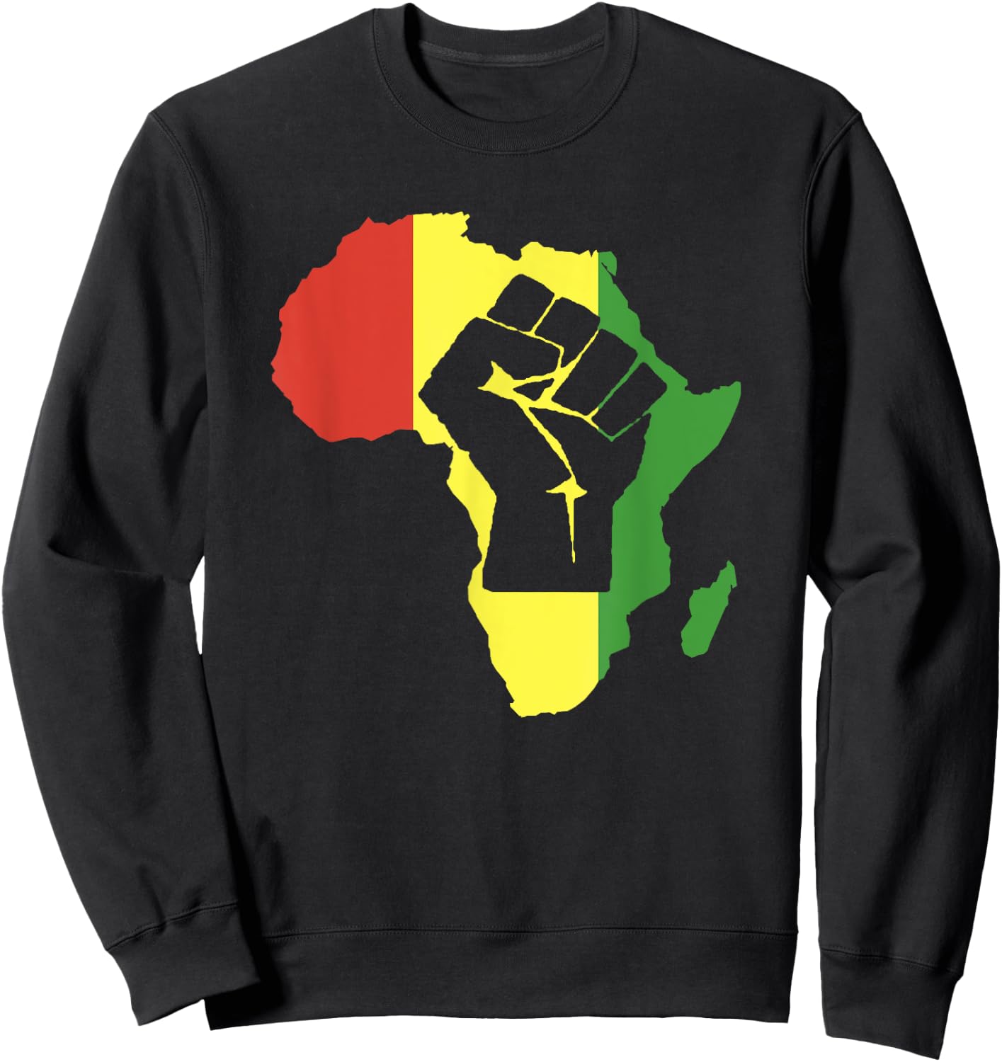 Africa Black Fist Africa Map Sweatshirt - Sweatshirt | Black