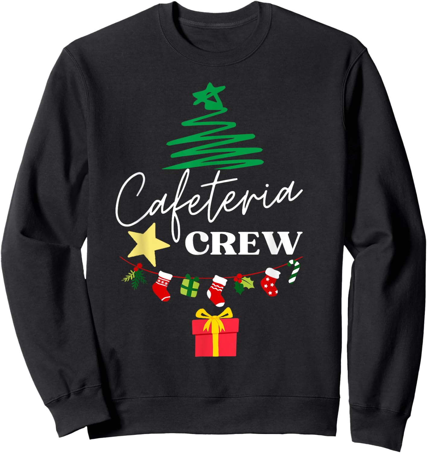 Cafeteria Lunch Lady Crew Christmas Matching Women's Christmas - Black, Small Sweatshirt - Sweatshirt | Black
