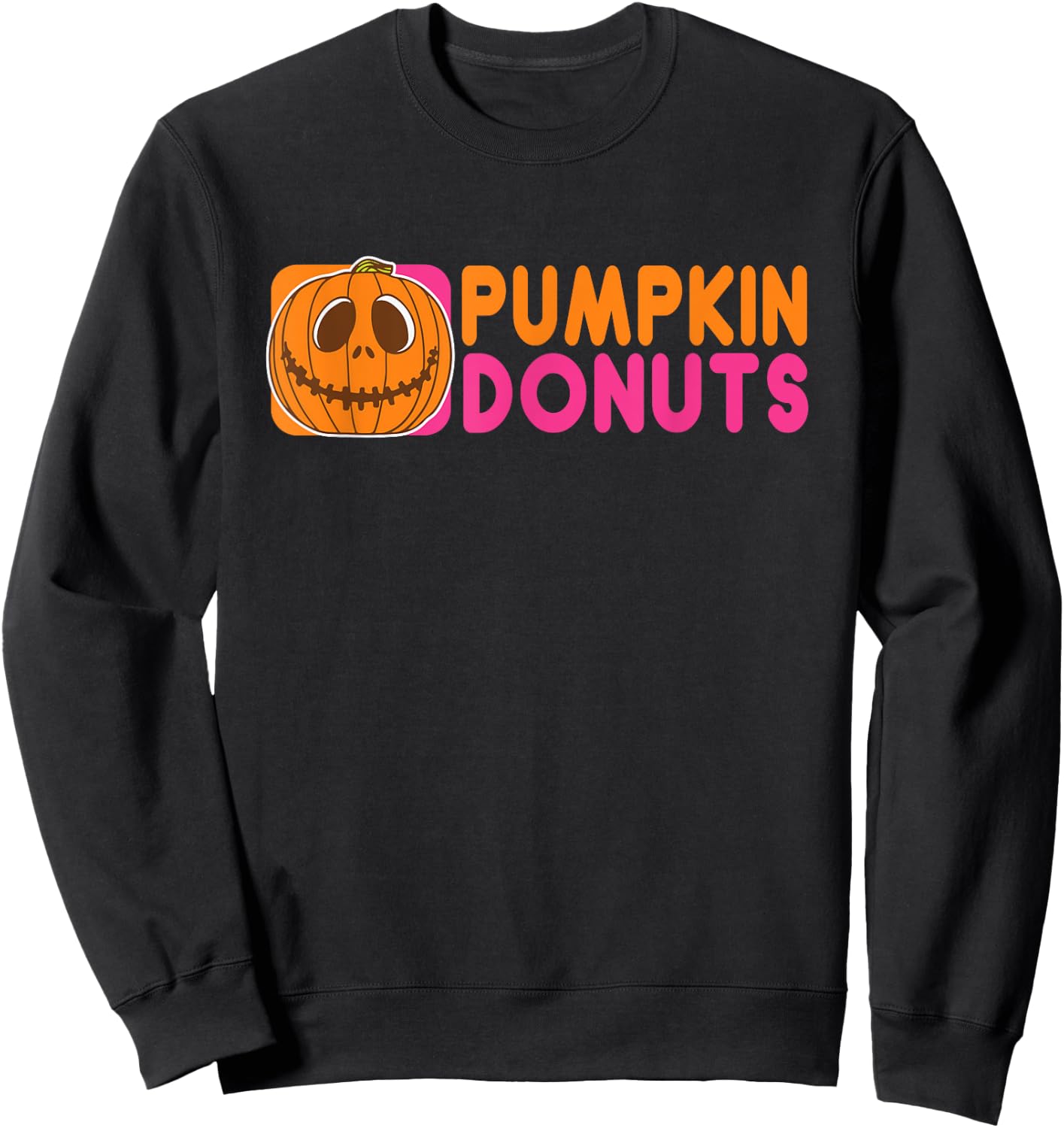 Pumpkin Donuts Halloween Cute Sweatshirt - Sweatshirt | Black