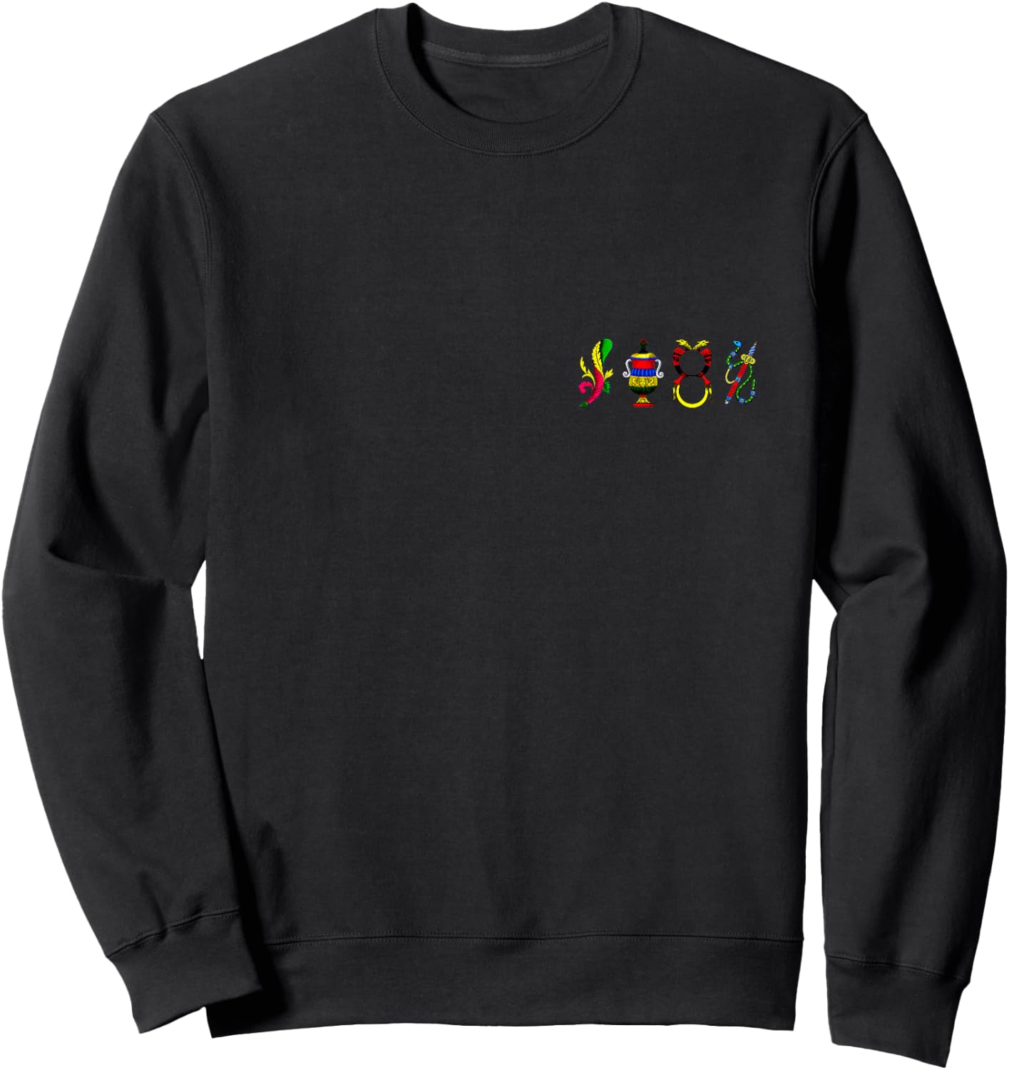 Neapolitan Cards Semi Axes of Sticks, Deniers, Swords, Cups Sweatshirt - Sweatshirt | Black