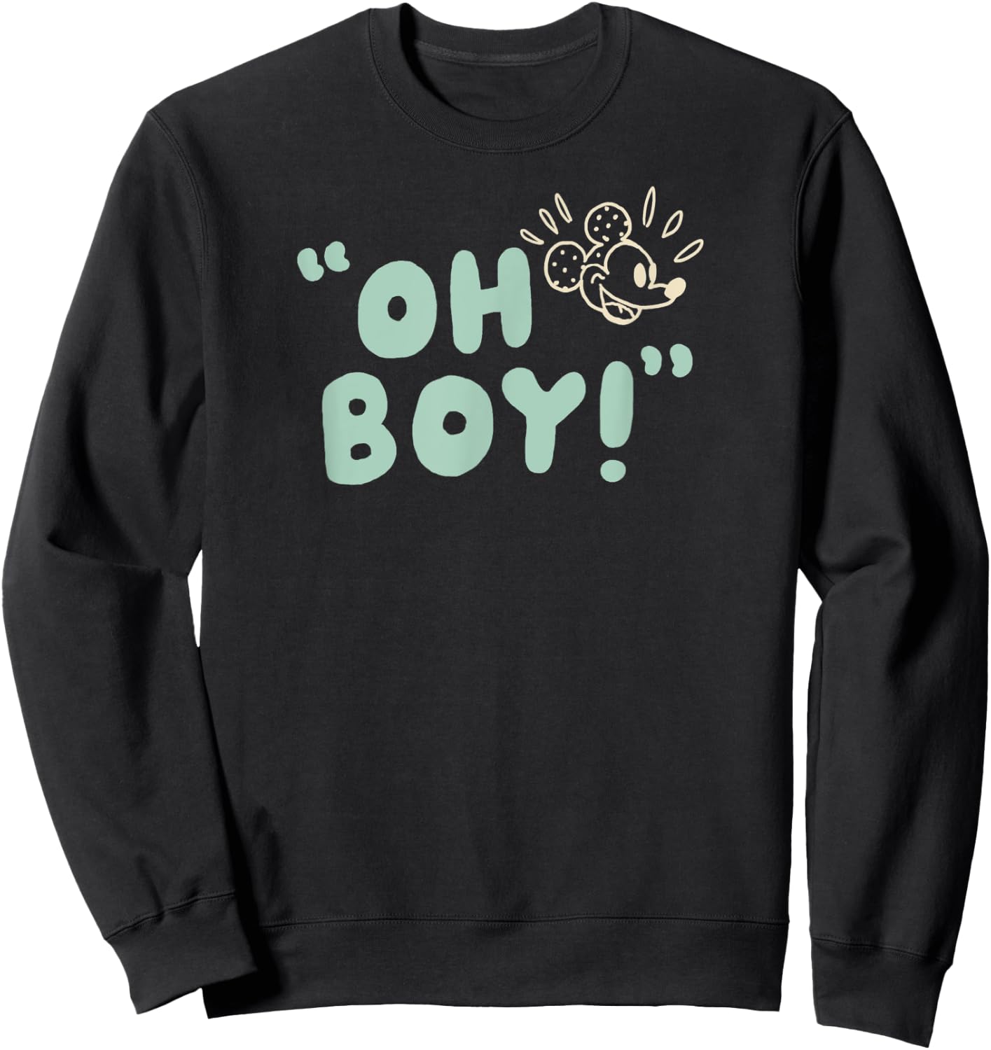 Amazon Essentials Men's Mickey Oh Boy , Black, Small Sweatshirt - Sweatshirt | Black