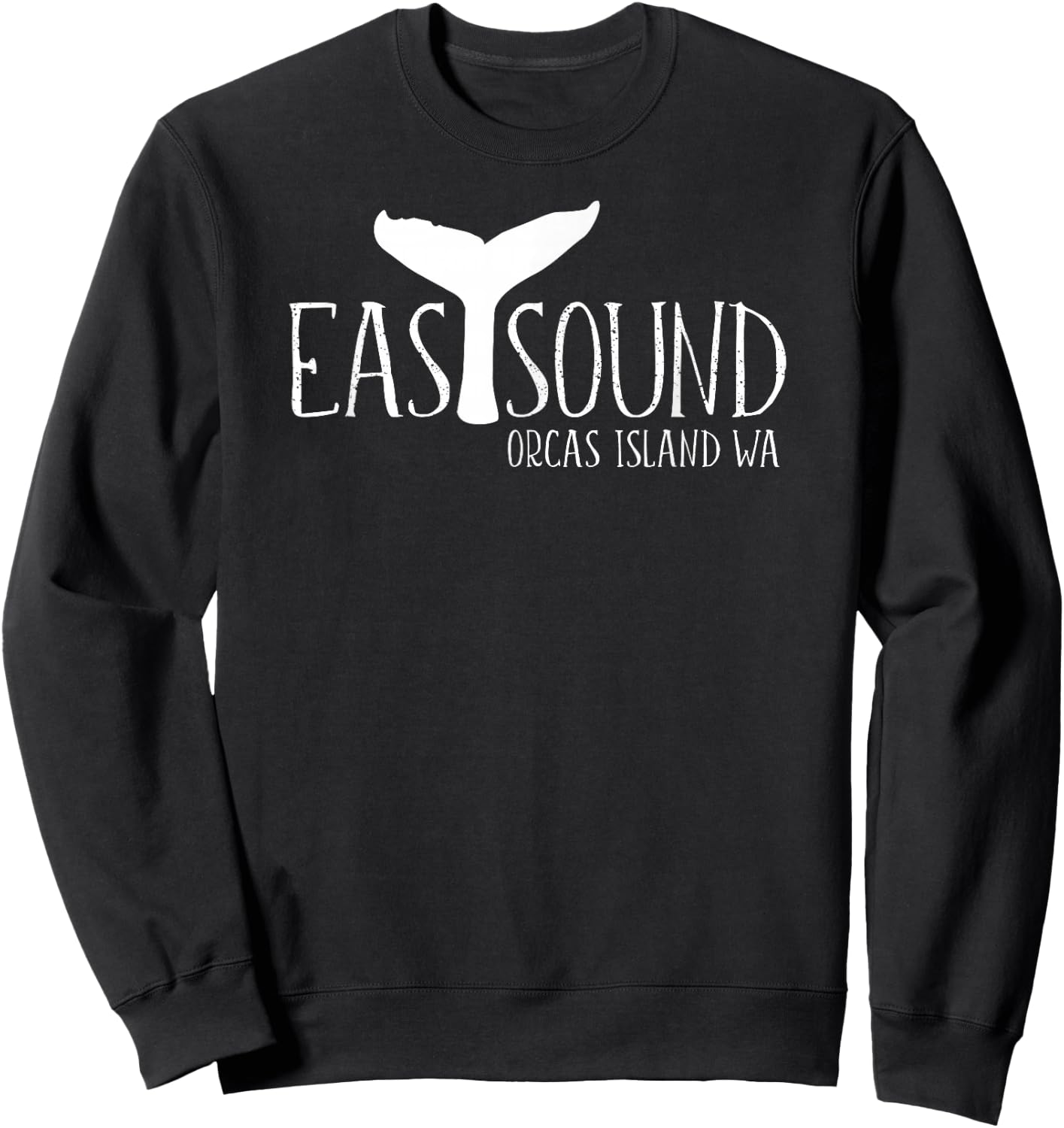 Eastsound Orcas Island Whale Tail San Juans Whale Watching Sweatshirt - Sweatshirt | Black