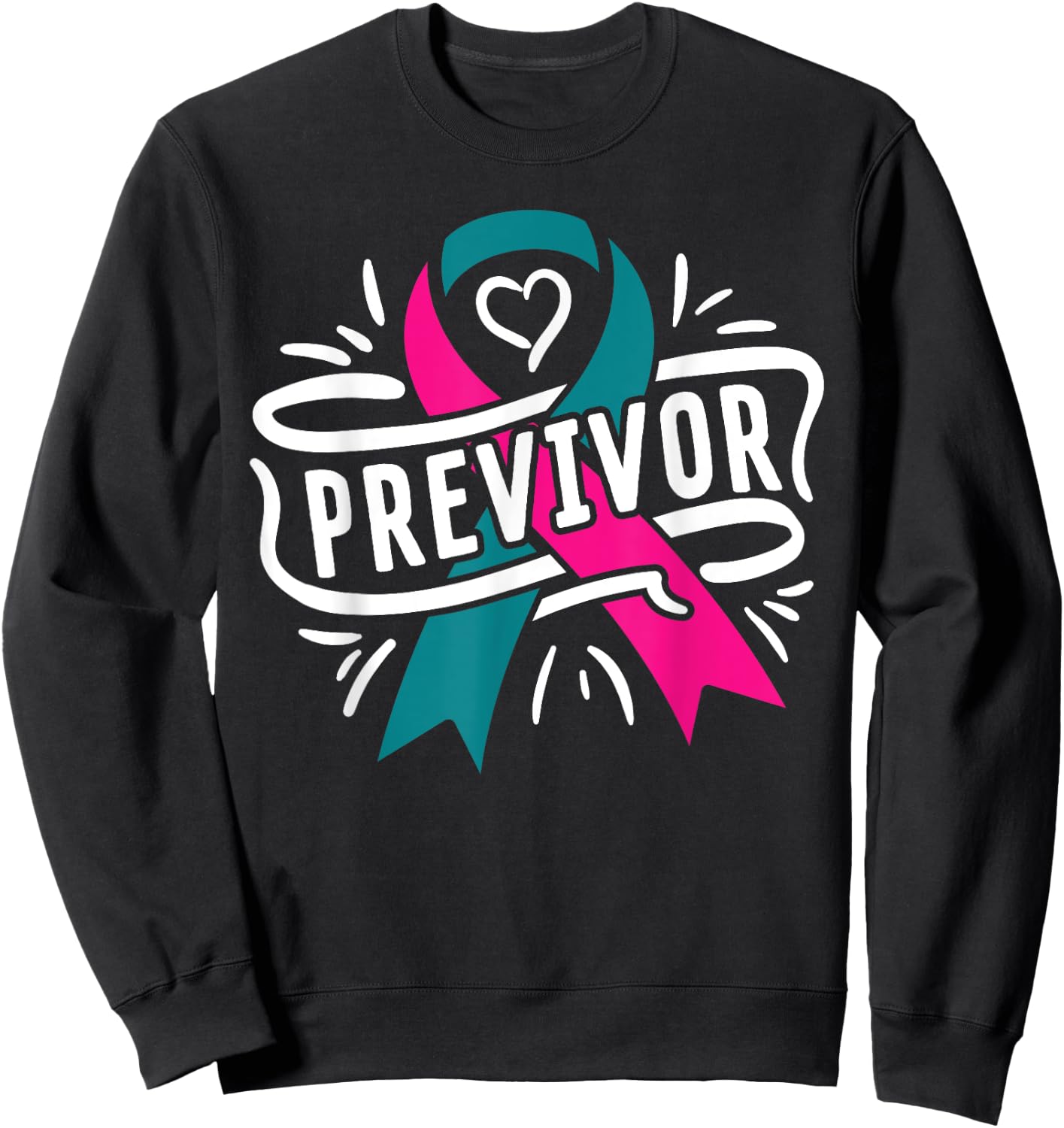 Previvor BRCA Breast Cancer Awareness Support Sweatshirt - Sweatshirt | Black