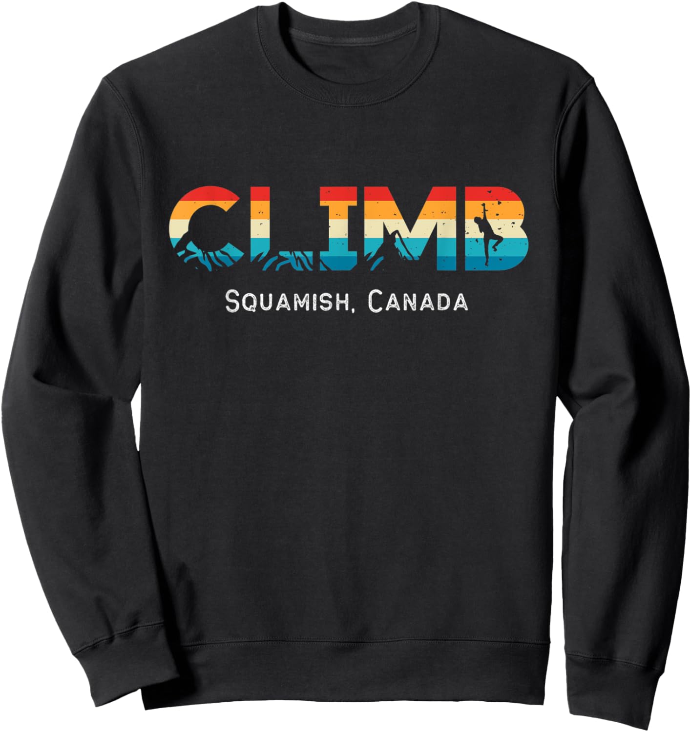Vintage Climb Squamish, Canada Rock Climbing Bouldering Sweatshirt - Sweatshirt | Black