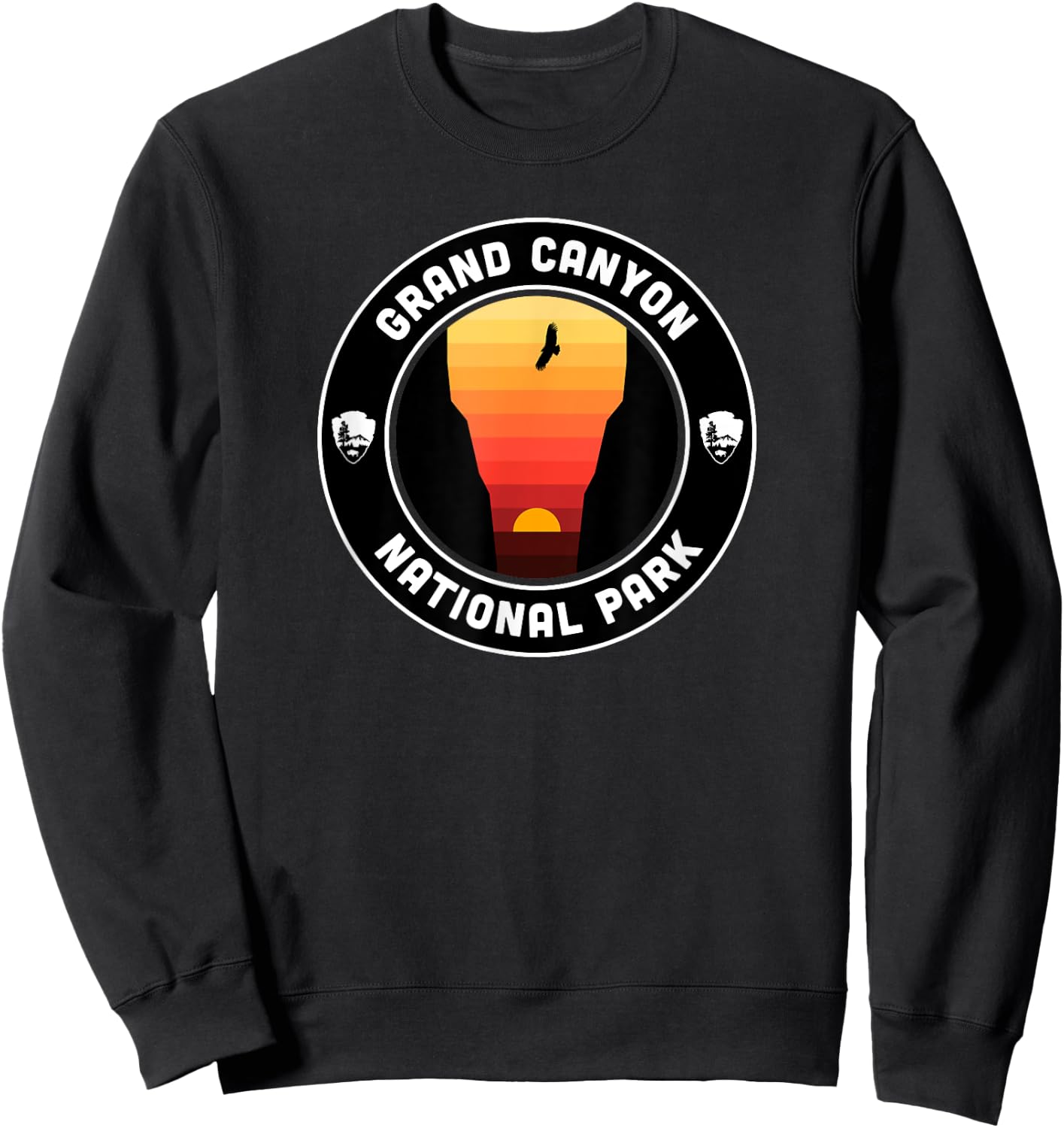 Grand Canyon National Park - Round Badge Sweatshirt - Sweatshirt | Black