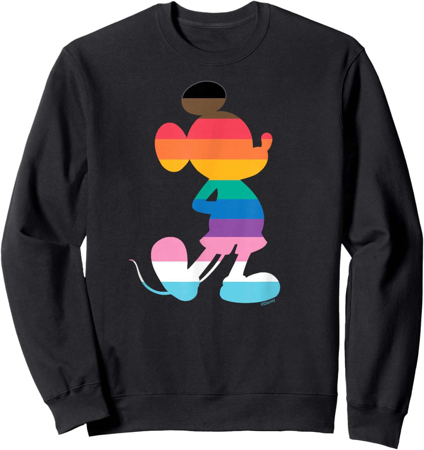 Disney Mickey Mouse Pride Inclusive Pose Rainbow Icon Fill Sweatshirt - Sweatshirt | Black