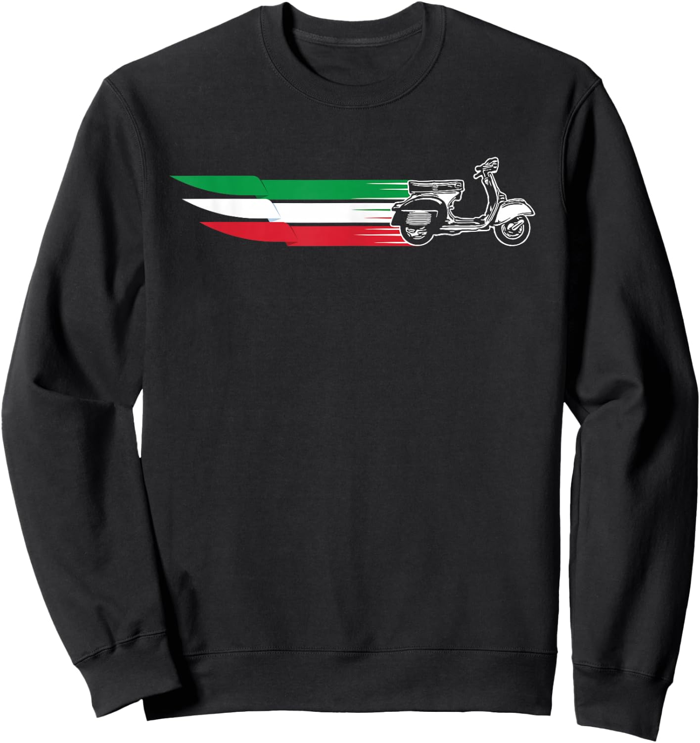Tricolore - Italian Flag Italian Scooter Sweatshirt - Sweatshirt | Black