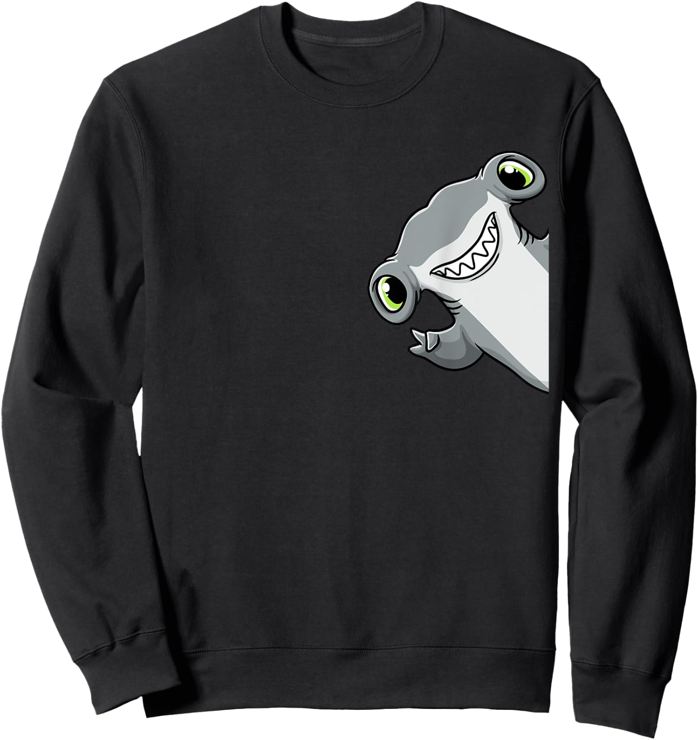 Hammerhead Shark From Side Sweatshirt - Sweatshirt | Black