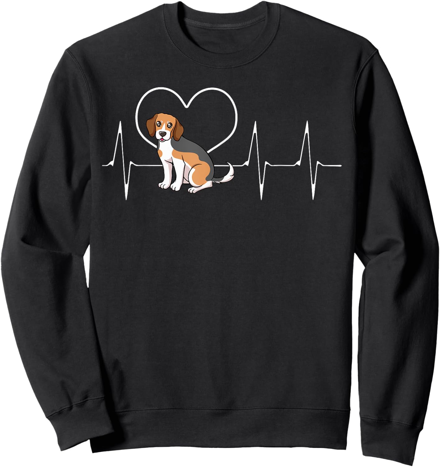 Beagle Heartbeat Breeder Small Scent Dog Hunting Hare Sweatshirt - Sweatshirt | Black