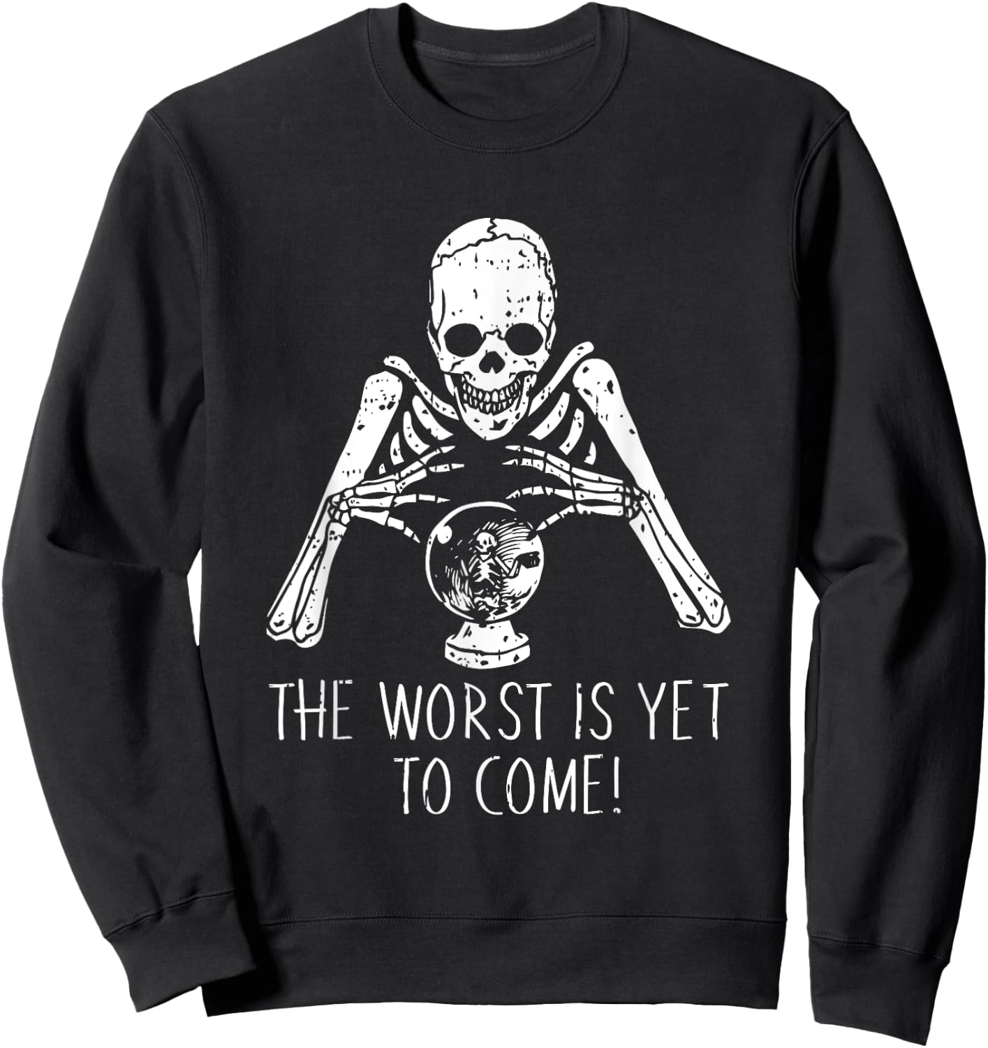 Fortune Teller Halloween Costume Funny Skull Skeleton Sweatshirt - Sweatshirt | Black