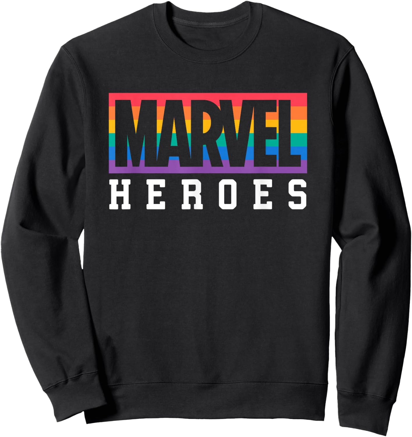 Marvel Pride Flag Rainbow Marvel Heroes Logo Sweatshirt - Sweatshirt | Black