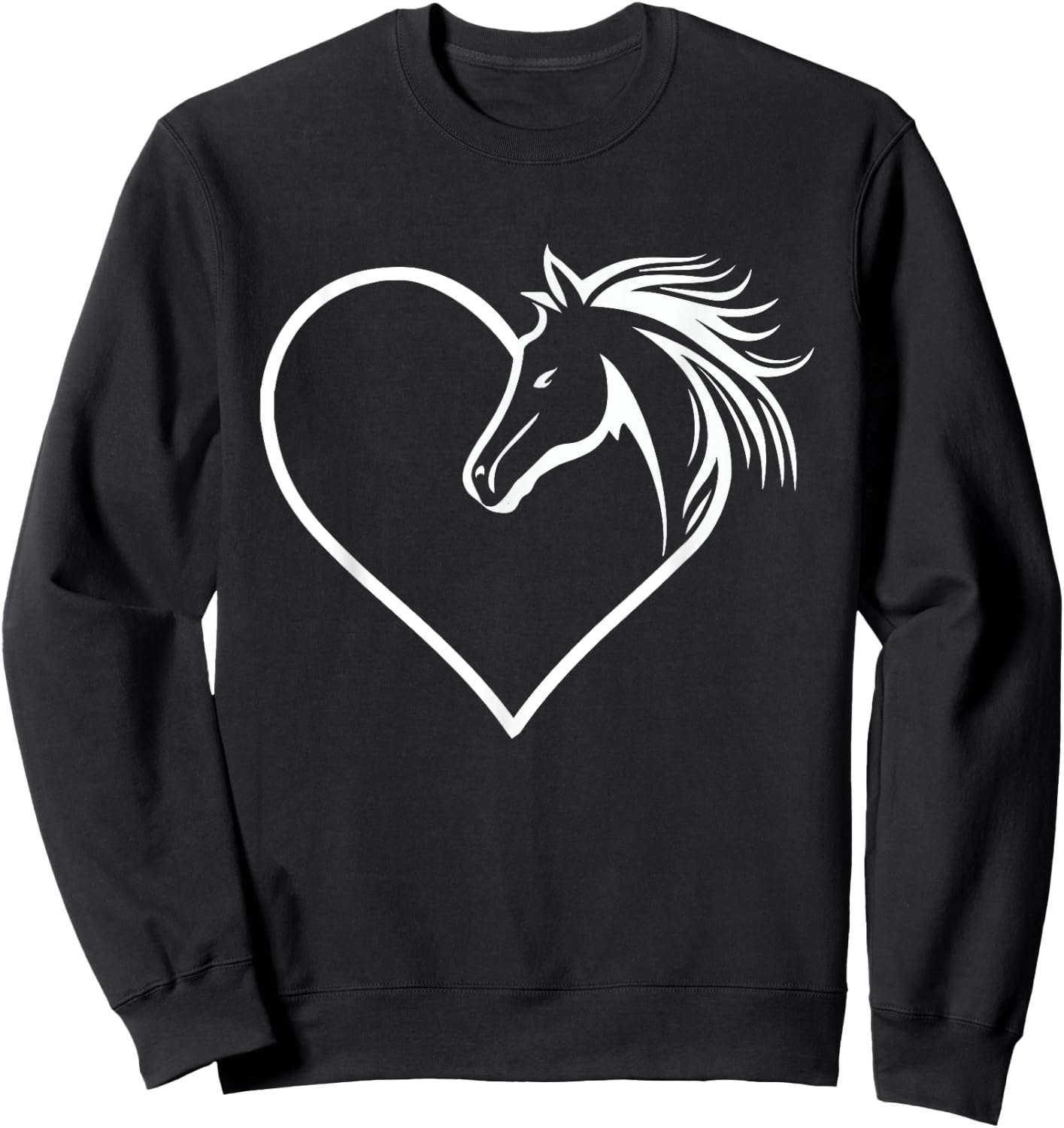 Horse Heart Shaped - Animal Horseman Horses Equestrian Sweatshirt - Sweatshirt | Black