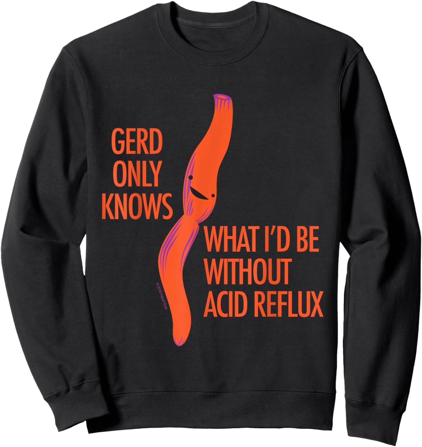 GERD Reflux Funny Gift - Cute Esophagus Surgery Humor Sweatshirt - Sweatshirt | Black