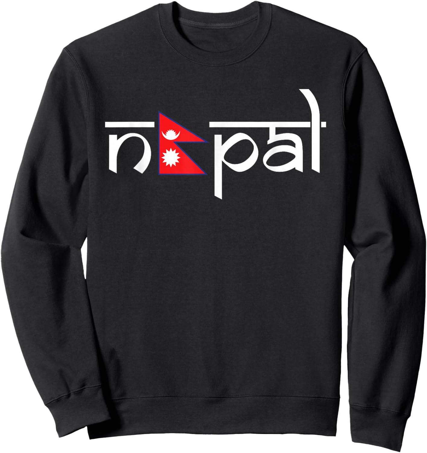 Nepal Flag Sweatshirt - Sweatshirt | Black