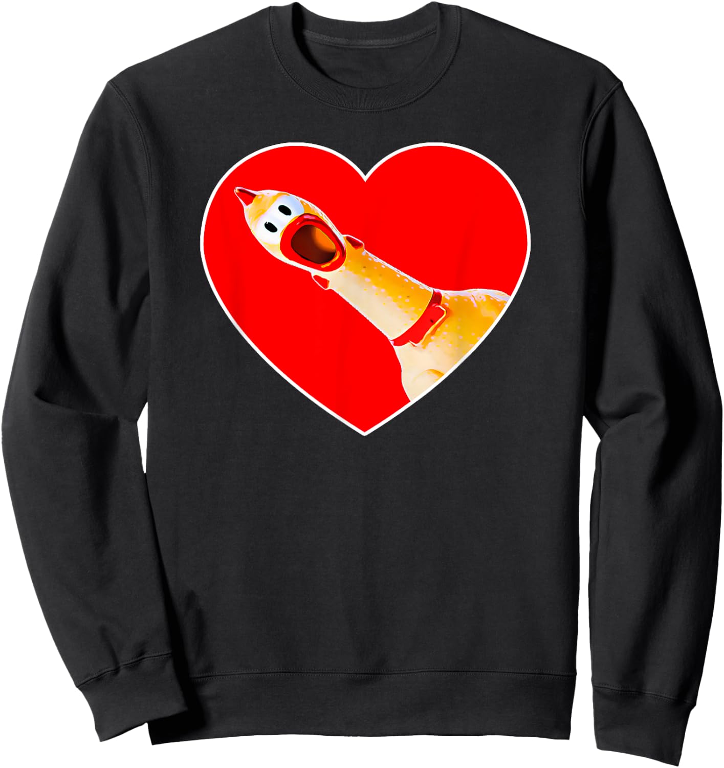 Funny Rubber Chicken Lover Practical Joke Gag Gift Sweatshirt - Sweatshirt | Black
