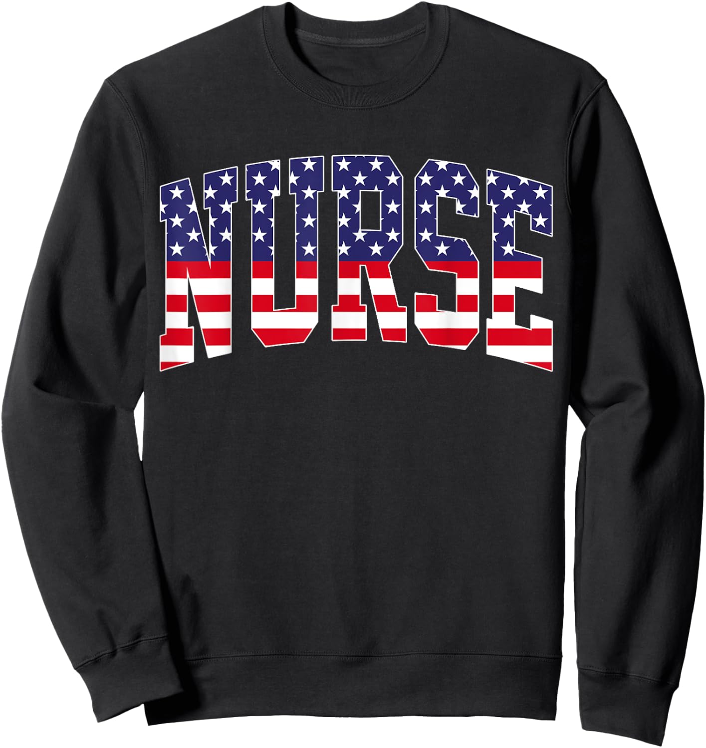 Vintage Nurse US Flag 4th Of July Nursing Patriotic RN Men Sweatshirt - Sweatshirt | Black