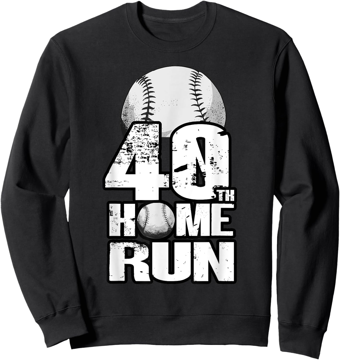 40 Years Old Vintage Baseball 40th Birthday Sweatshirt - Sweatshirt | Black