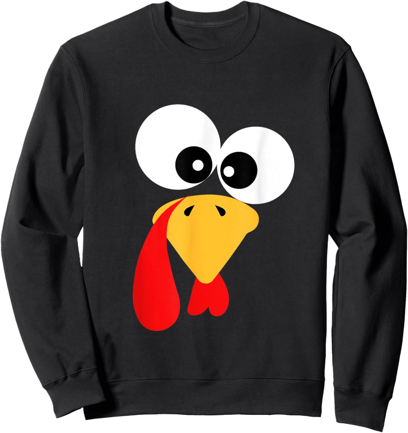 Thanksgiving Turkey Face Family Costume Kids Funny Turkey Sweatshirt - Sweatshirt | Black