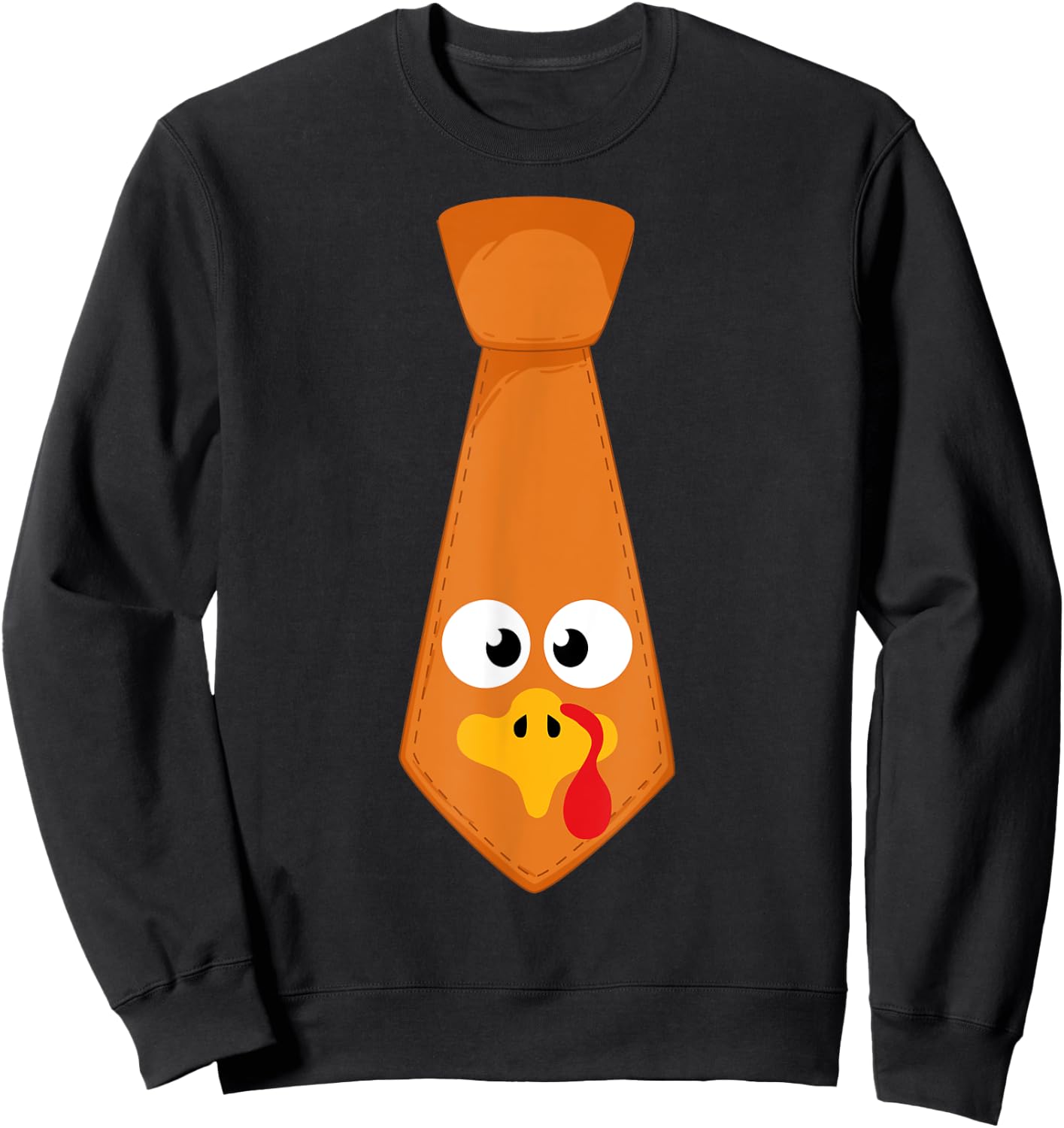Thanksgiving costume tie with funny turkey face Sweatshirt - Sweatshirt | Black