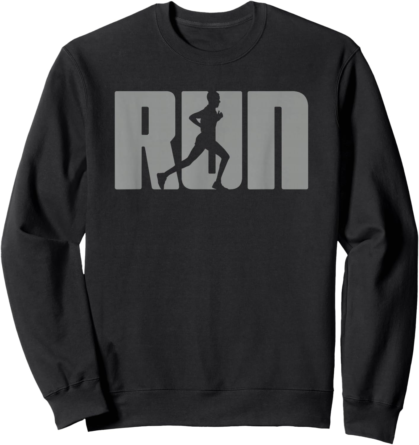 Silhouette Run Design for Runner Marathon Graphic Running Sweatshirt - Sweatshirt | Black