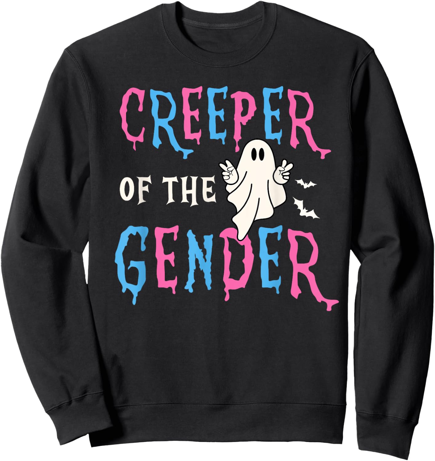 Keeper of Gender Halloween Funny Creeper Gender Reveal Party Sweatshirt - Sweatshirt | Black