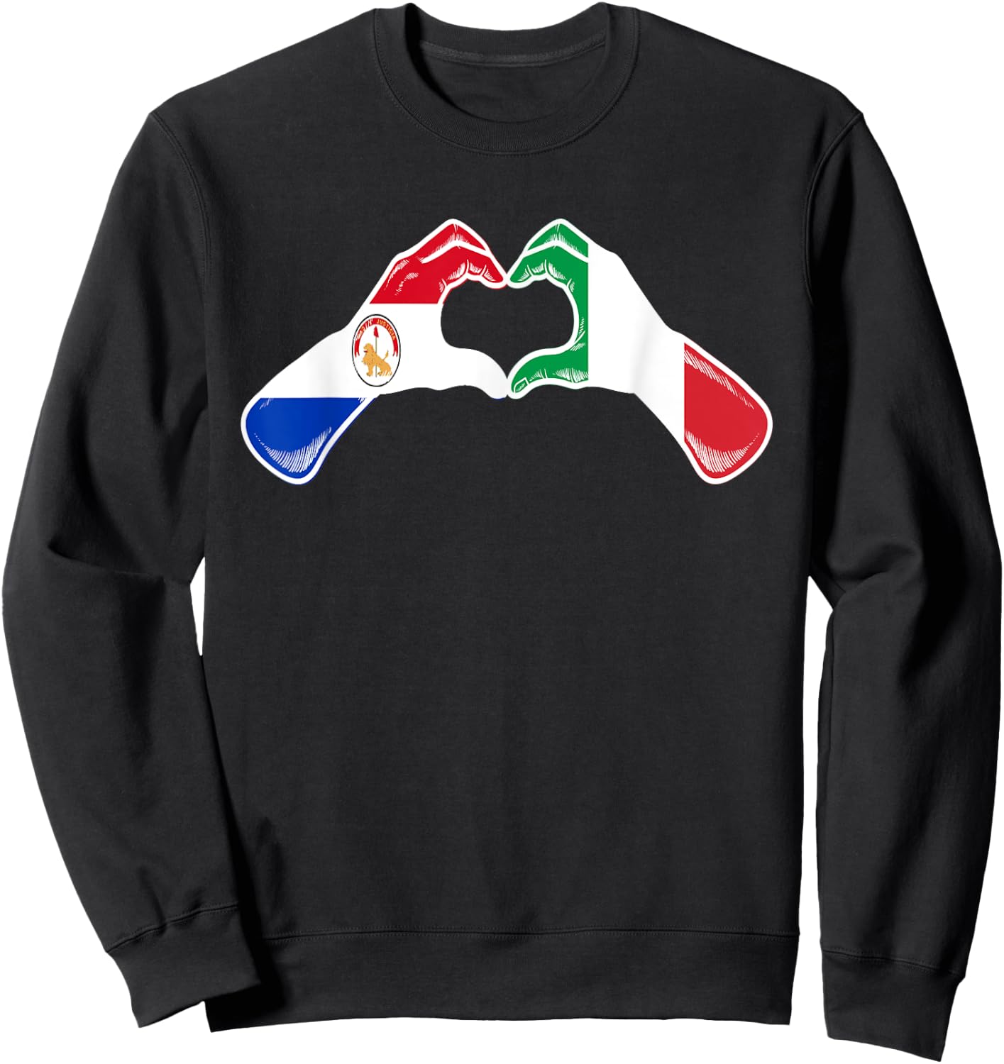 Paraguay Italy Flag - Paraguayan Italian Heart Sweatshirt - Sweatshirt | Black