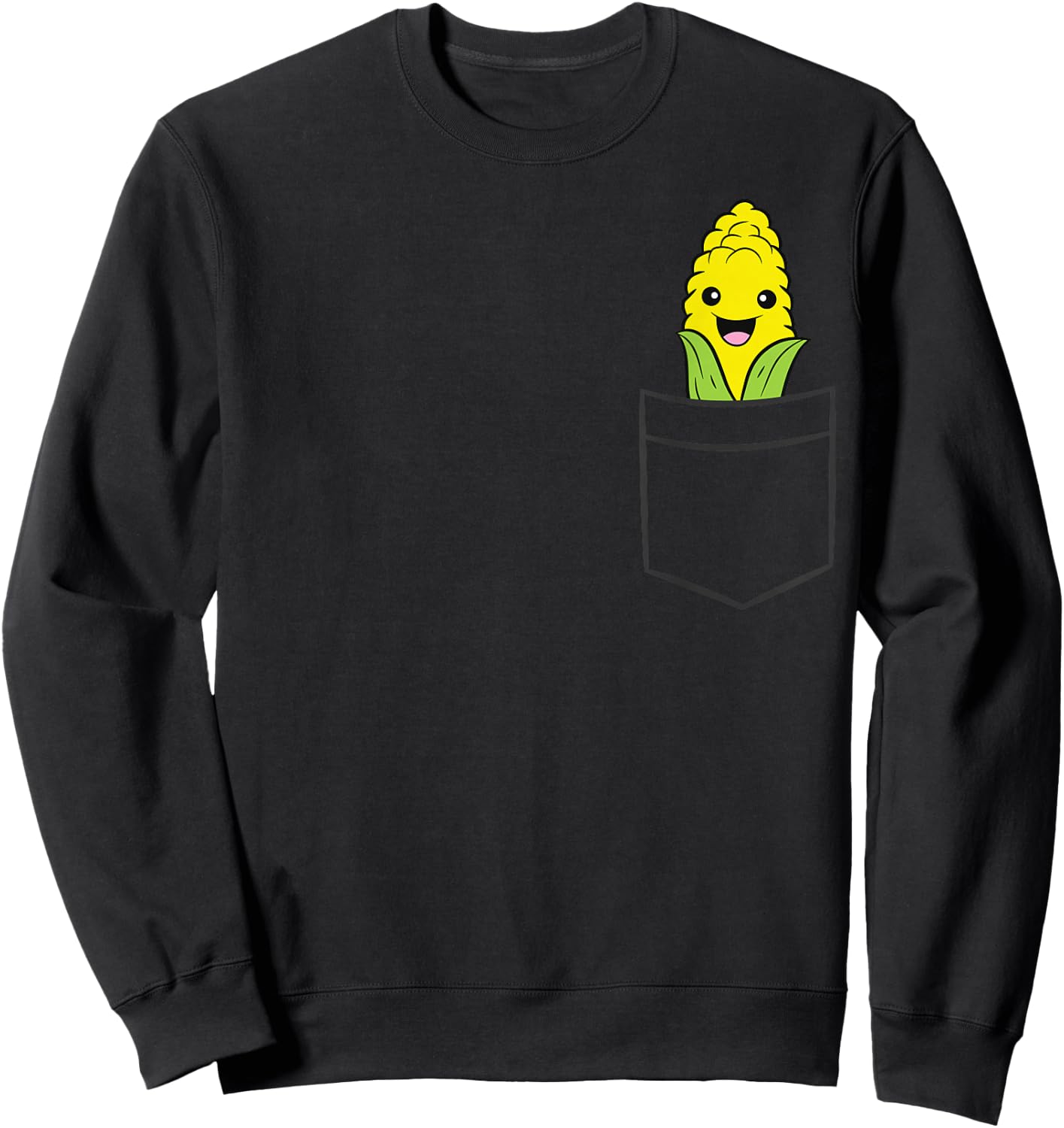 Sweet Corn In The Pocket Vegetable Cute Corn Sweatshirt - Sweatshirt | Black