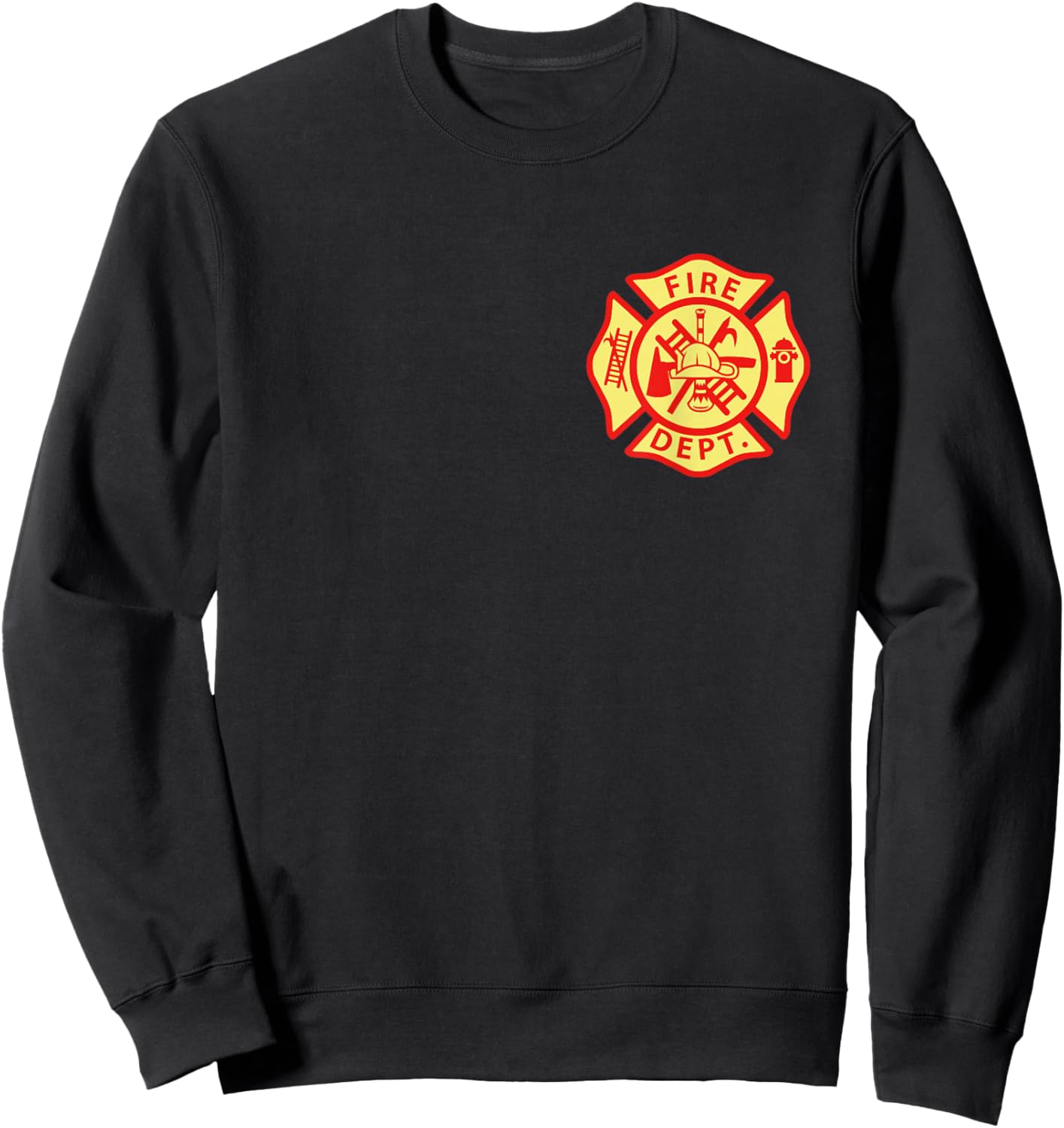 Fire Department Logo Uniform Fireman Symbol Firefighter Gear Sweatshirt - Sweatshirt | Black