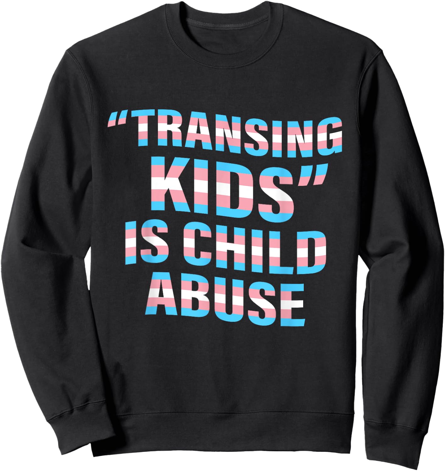 Transing Kids Is Child Abuse Transgender Quote Sweatshirt - Sweatshirt | Black