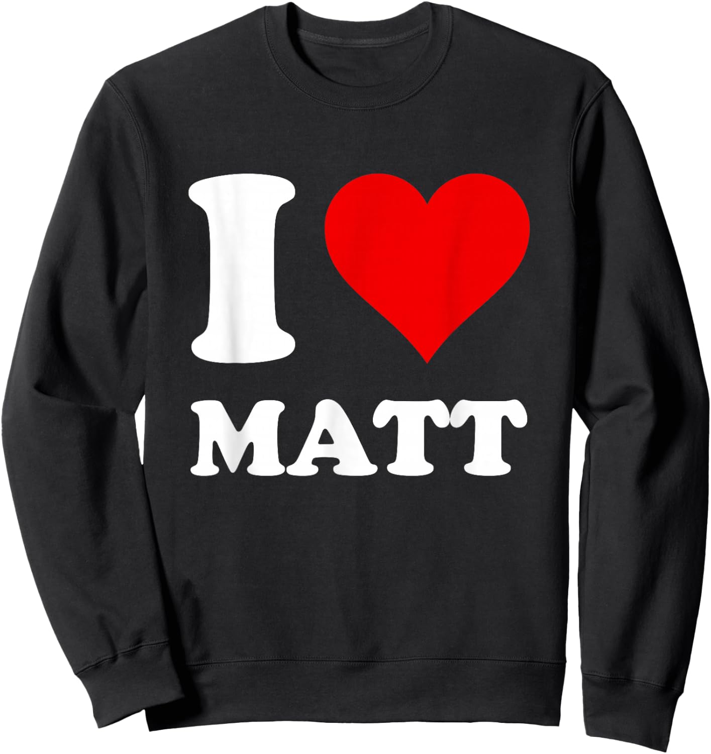 Red Heart I Love Matt Sweatshirt - Sweatshirt | Black