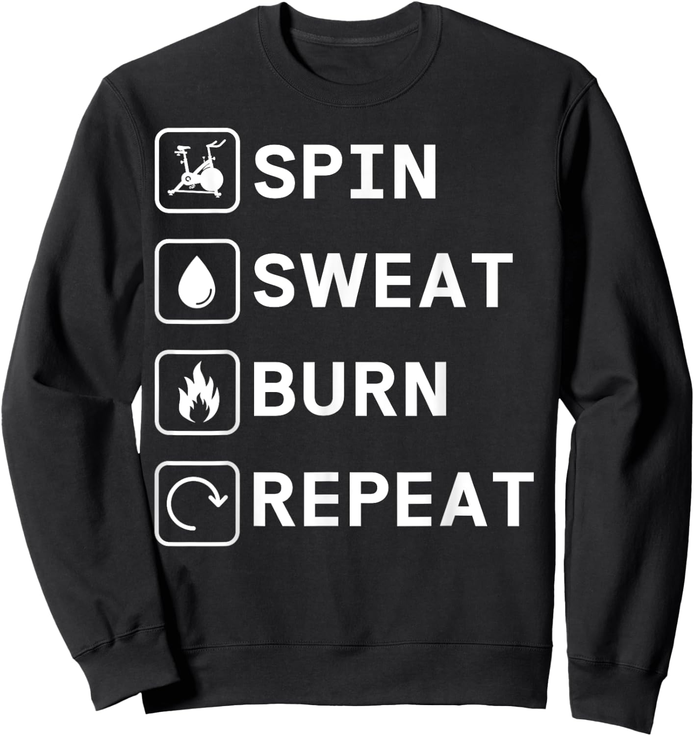 Spinning Class Spin sweat burn repeat Spin Sweatshirt - Sweatshirt | Black