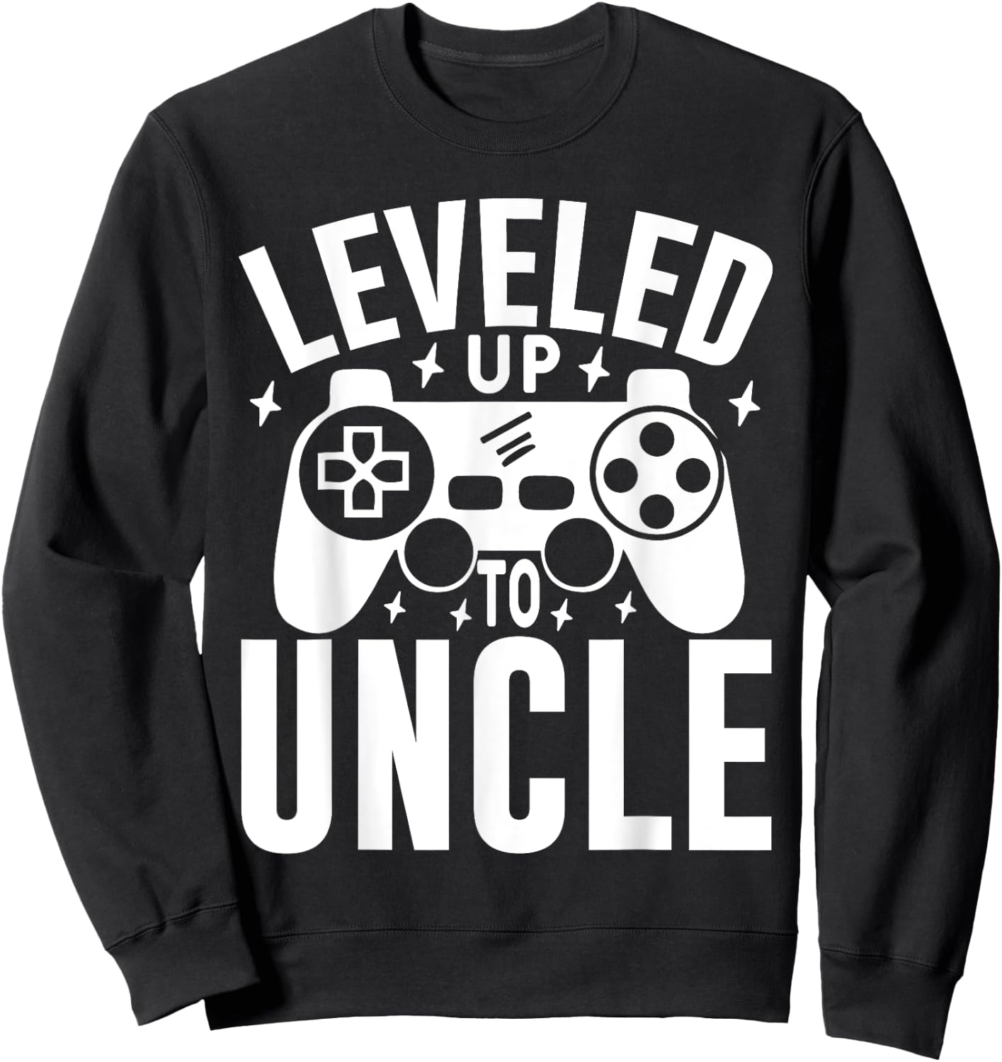 Leveled Up To Uncle & Uncle Pregnancy Announcement Gamer Sweatshirt - Sweatshirt | Black
