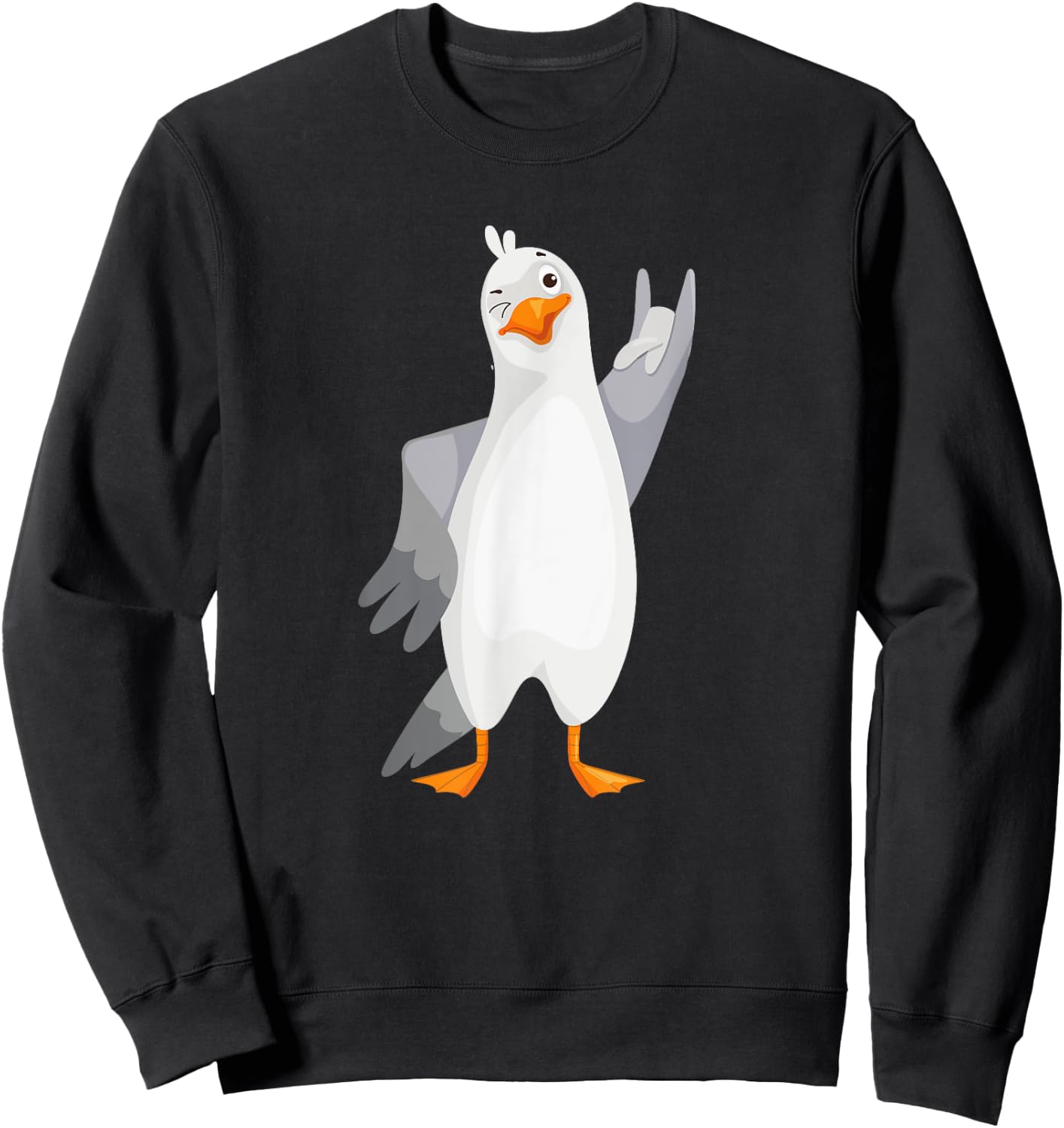 Funny Sea Gull Bird Summer Beach Gift Women Kids Sweatshirt - Sweatshirt | Black