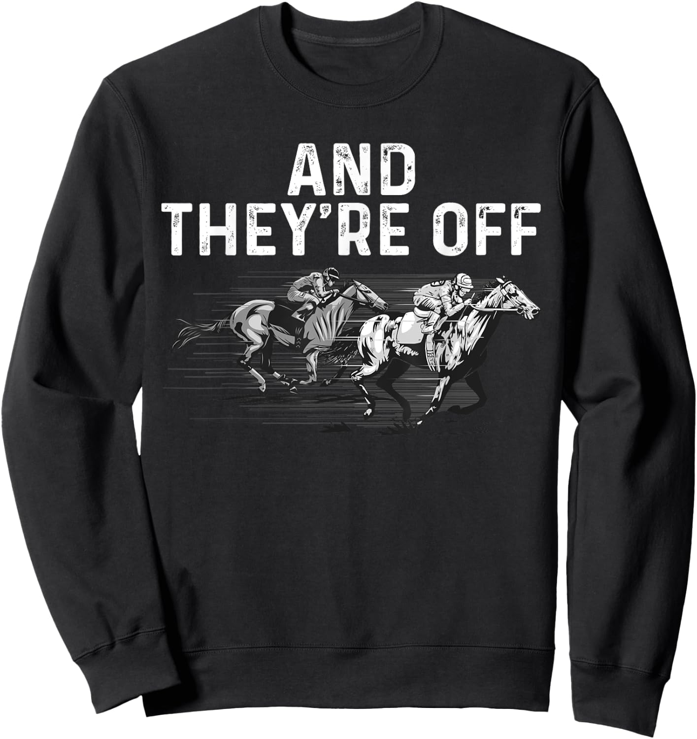 Funny Horse Racing Design Women Kid Horse Race Lover Sweatshirt - Sweatshirt | Black