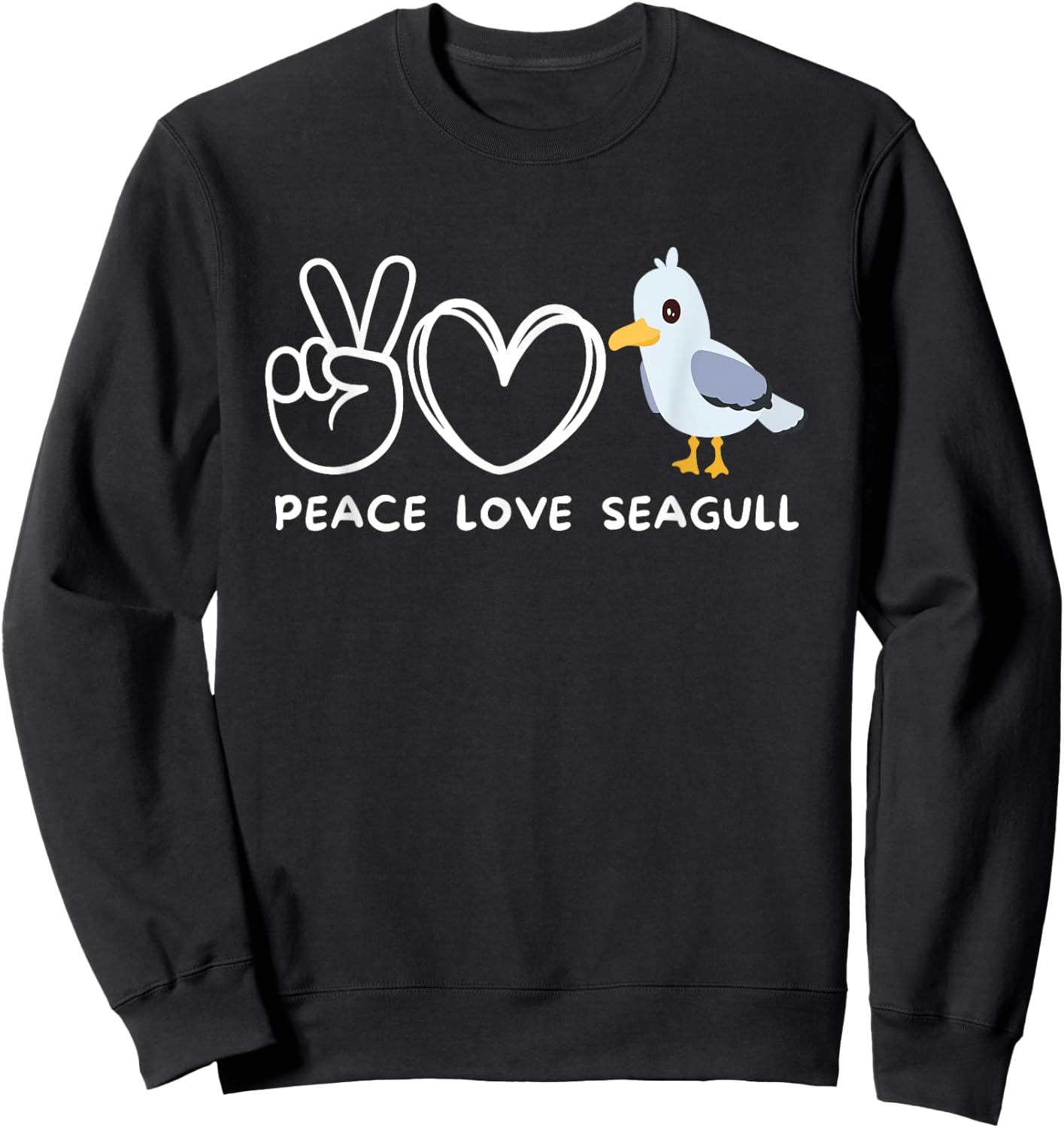 Peace, Love Seagulls Retro Seagulls Lover Bird Lover Sweatshirt - Sweatshirt | Black