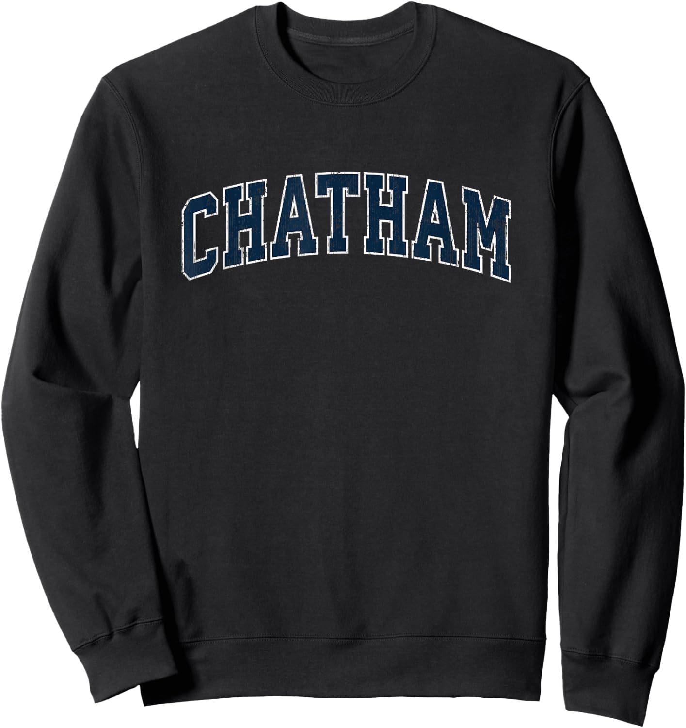 Chatham Massachusetts MA Vintage Sports Design Navy Design Sweatshirt - Sweatshirt | Black