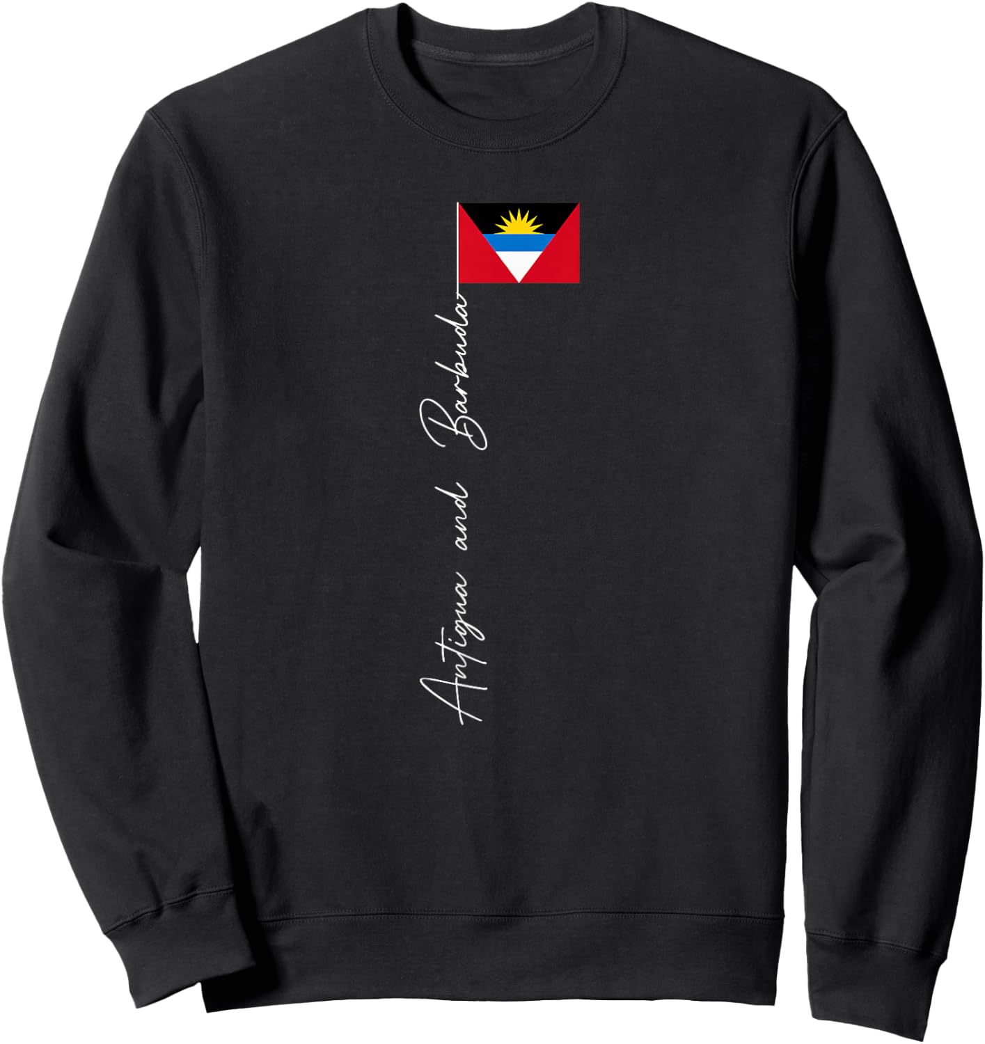 Antigua and Barbuda Signature Flag Pole Patriotic Sweatshirt - Sweatshirt | Black
