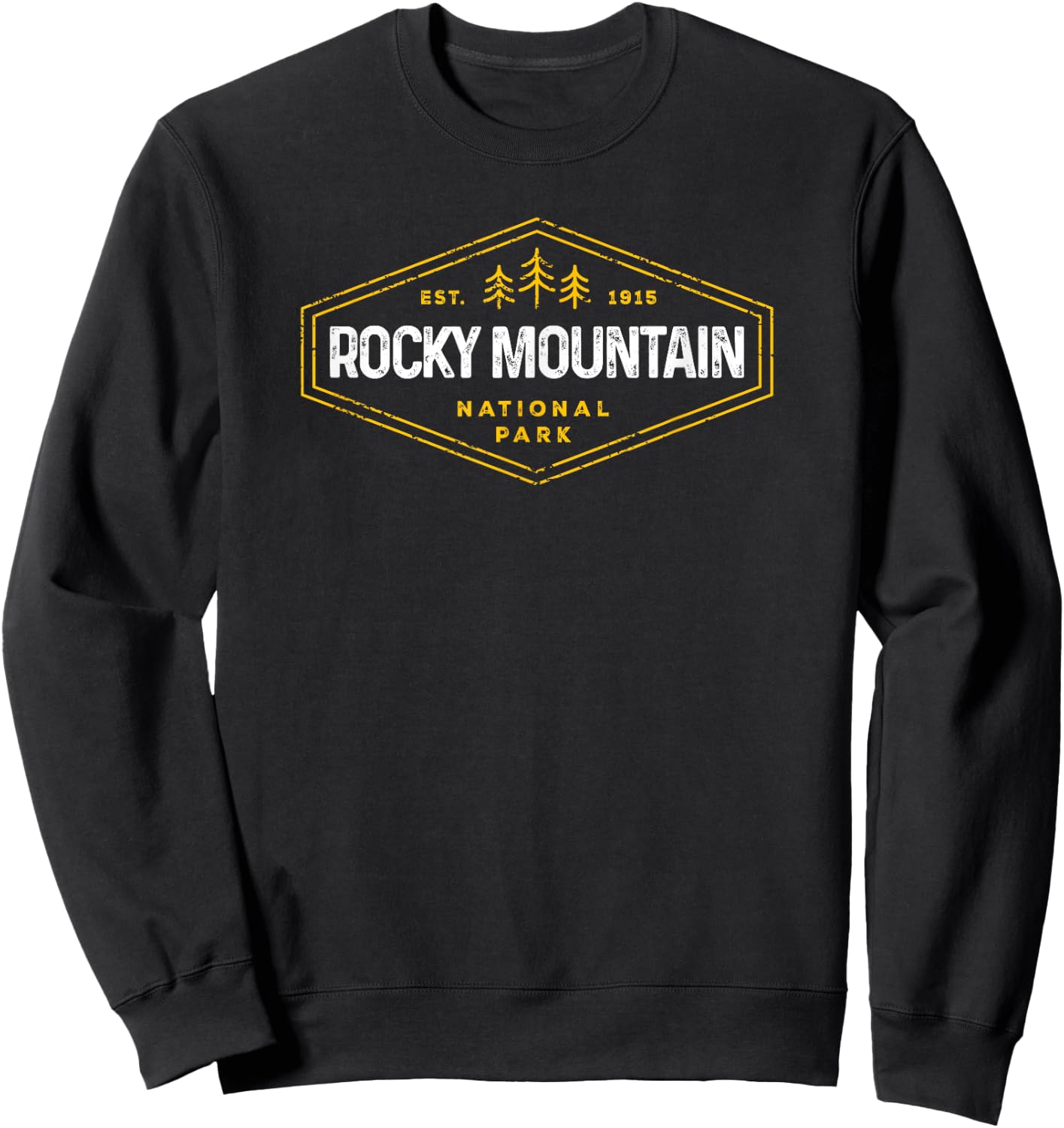 Rocky Mountains National Park Badge Camping Hiking Souvenir Sweatshirt - Sweatshirt | Black