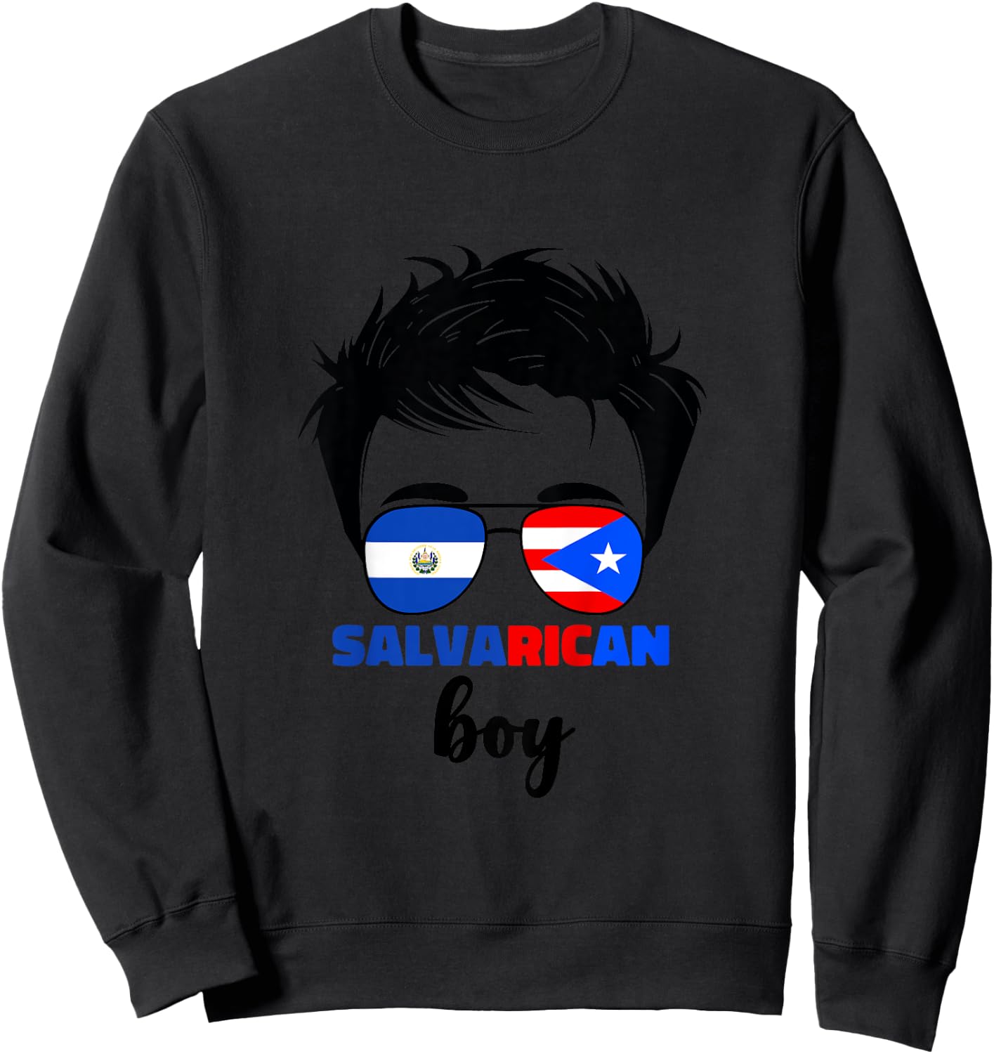 Kids Half Salvadorian And Puerto Rican Rico El Salvador Baby Boys Sweatshirt - Sweatshirt | Black