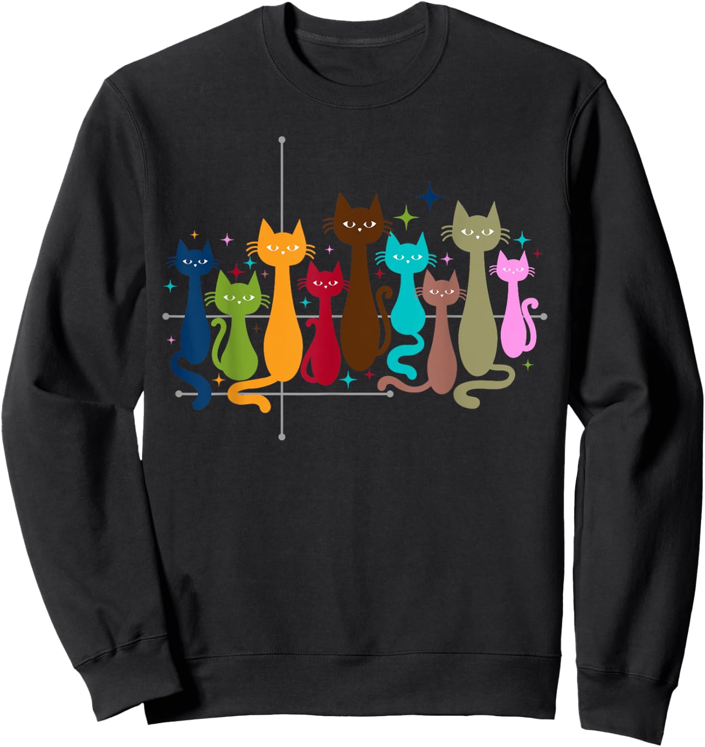 Classic Art Kitten Lover Vintage Artwork Cute Cat Sweatshirt - Sweatshirt | Black