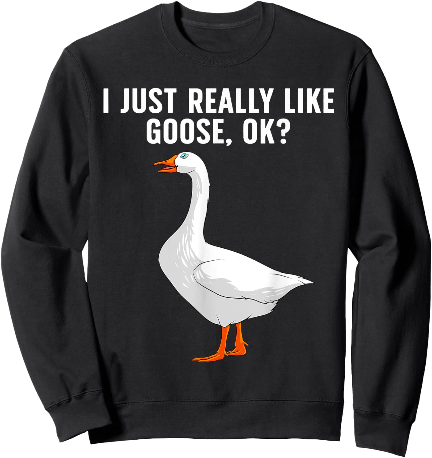 Cute Goose Design Women Waterfowl Bird Goose Lover Sweatshirt - Sweatshirt | Black