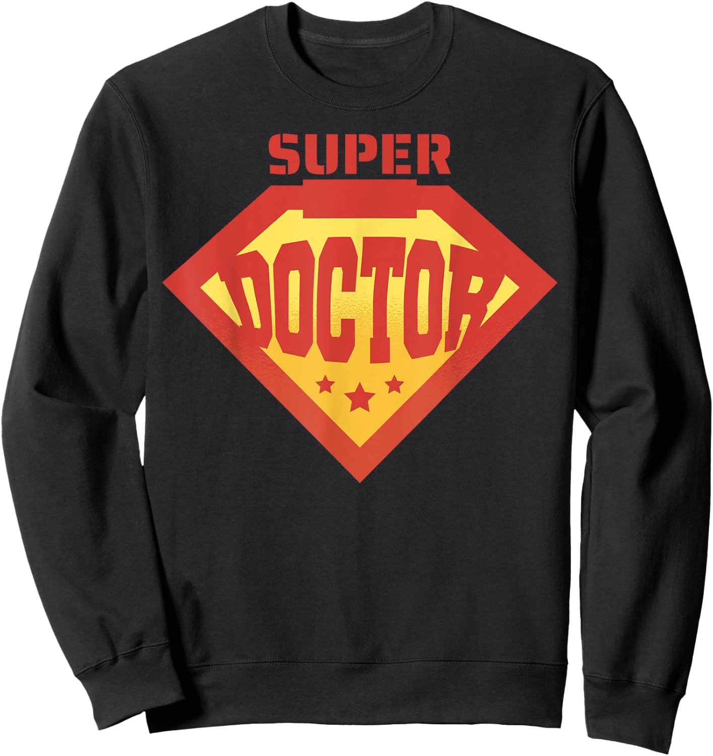 Super doctor badge on the chest Physician Sweatshirt - Sweatshirt | Black