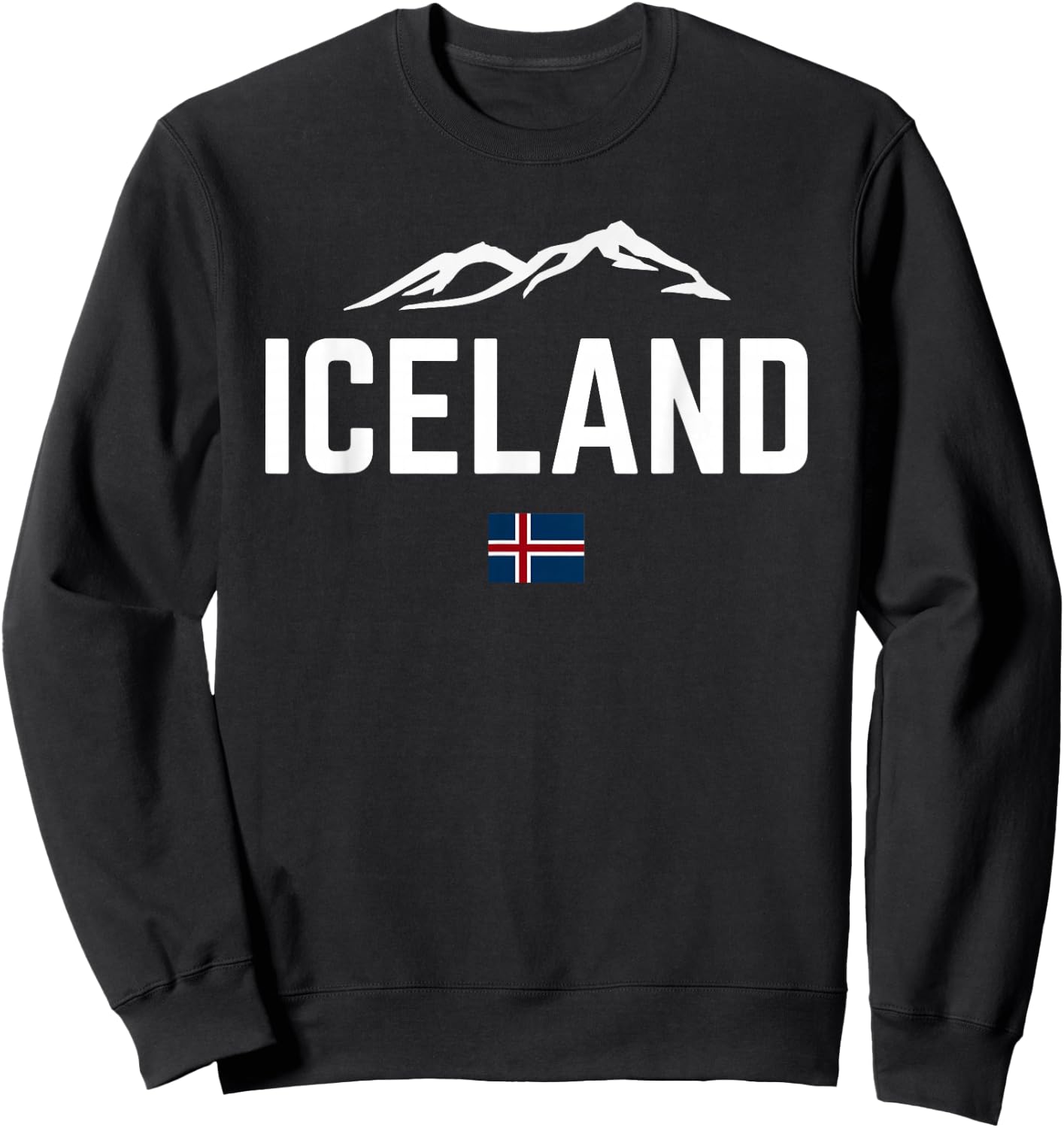Iceland Flag Vintage | Men Women Kids | Iceland Sweatshirt - Sweatshirt | Black