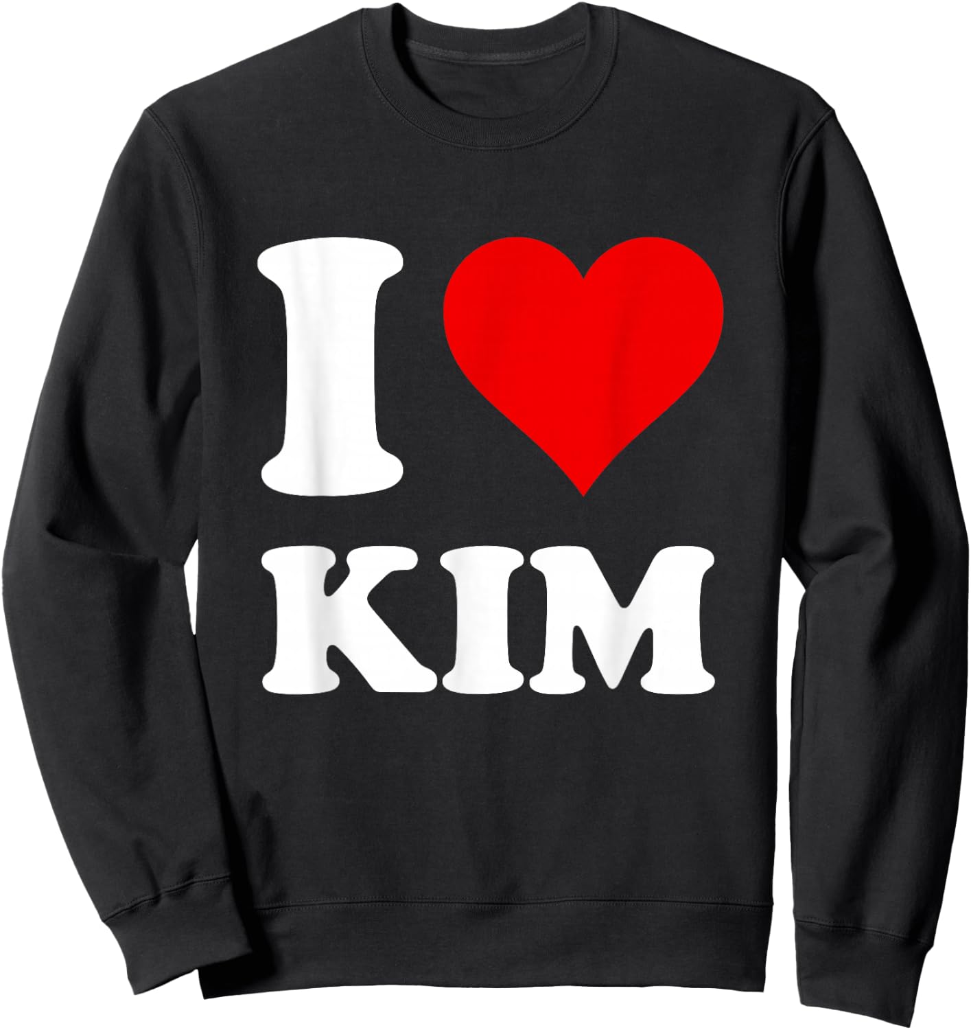 Red Heart Motif I Love Kim Sweatshirt - Sweatshirt | Black