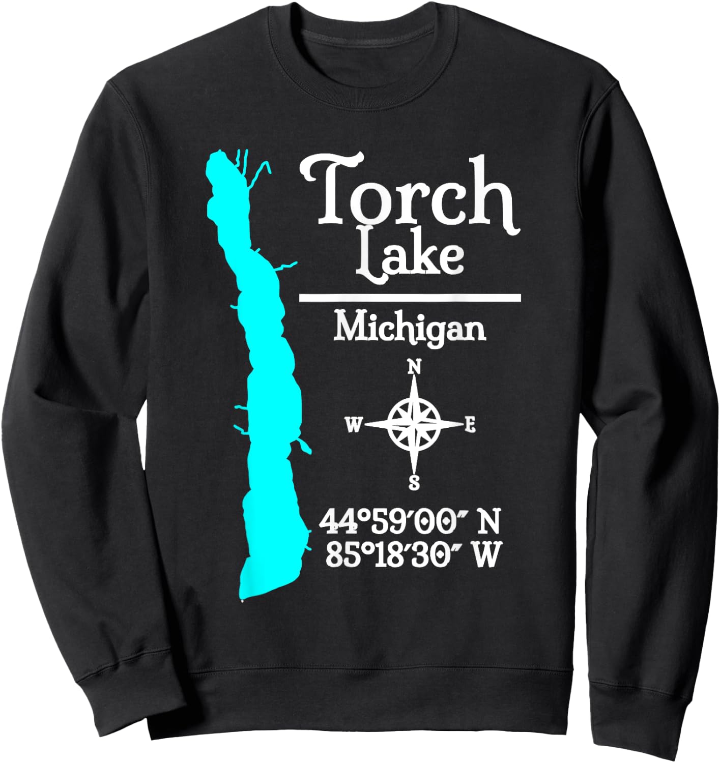 Torch Lake, Michigan Sweatshirt - Sweatshirt | Black