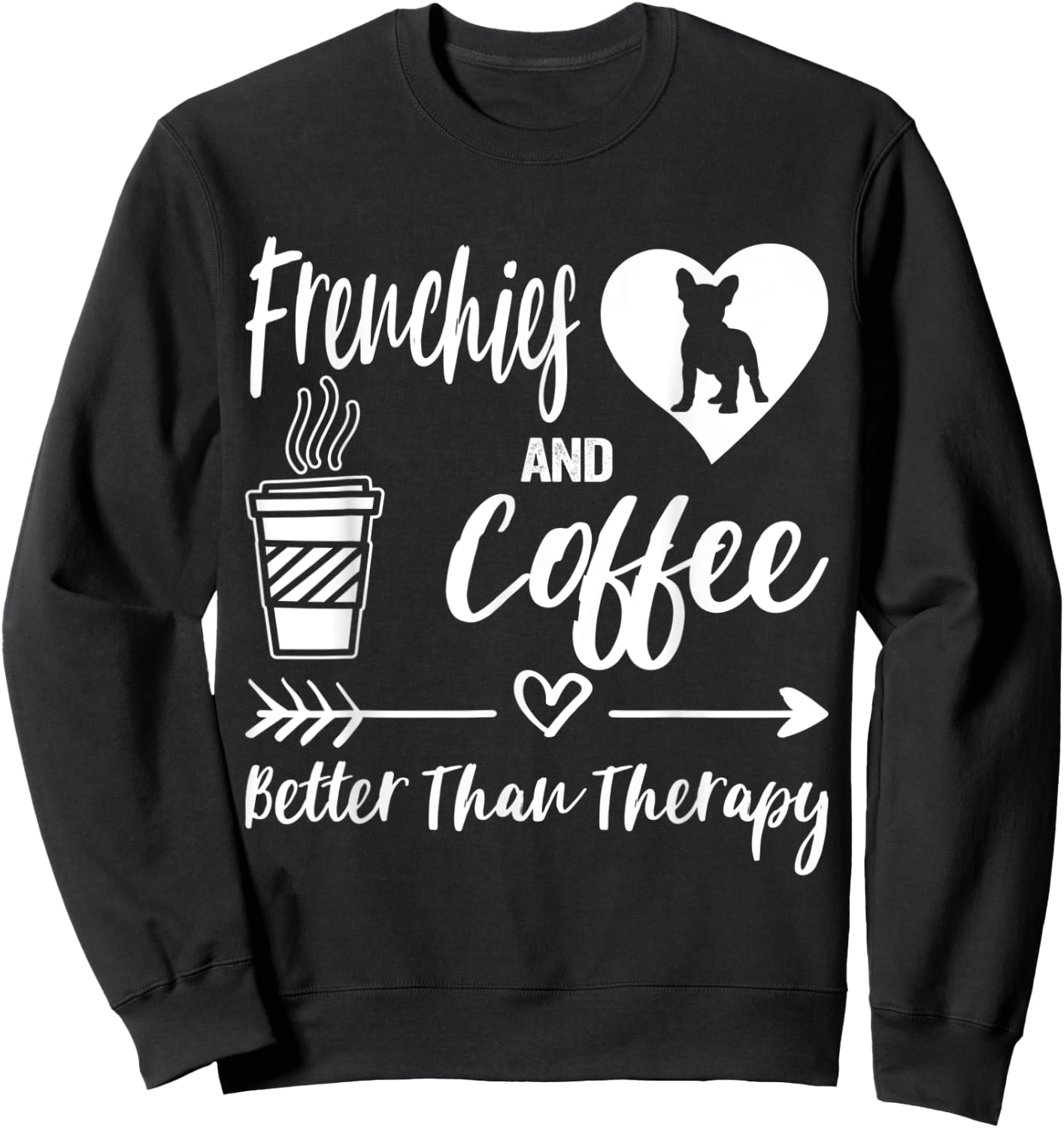 Frenchies And Coffee Frenchie Mom Dad French Bulldog Coffee Men Women Kids Sweatshirt - Sweatshirt | Black