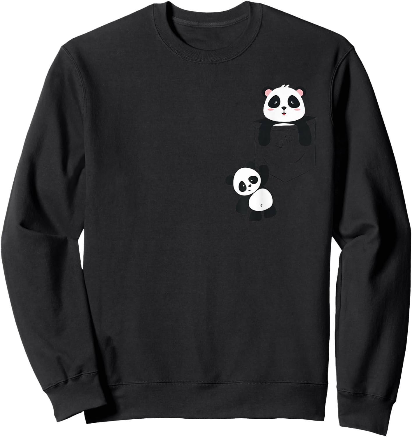 Cute Pandas in the Bag Funny Panda Lovers Baby Animal Sweatshirt - Sweatshirt | Black
