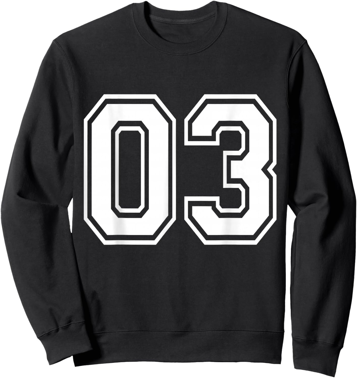 Number 03 Varsity Sports Team Jersey 3rd Birthday 3 Years Sweatshirt - Sweatshirt | Black