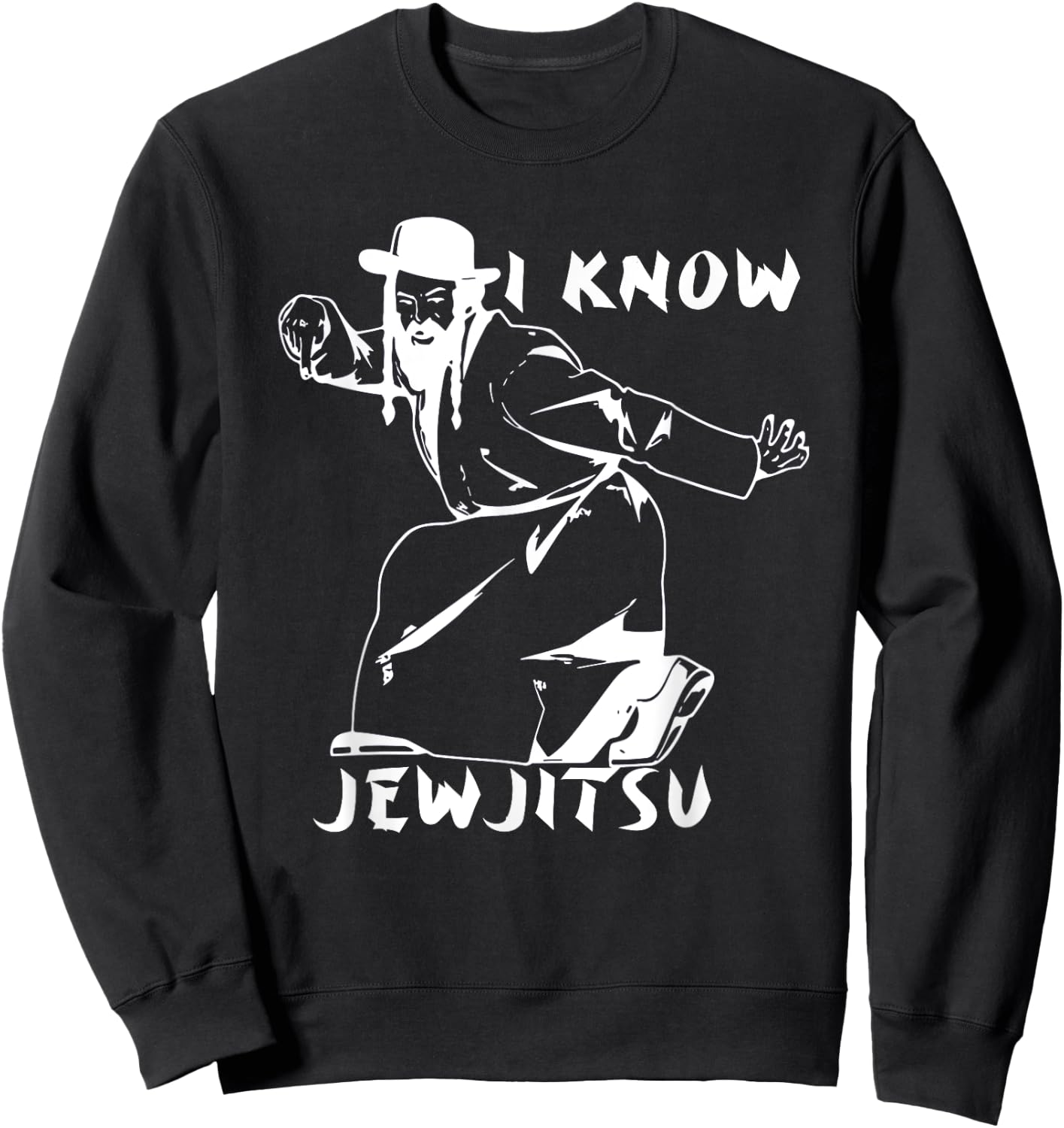 I Know JewJitsu Dance Horah Jiu Jitsu Rabbi Sweatshirt - Sweatshirt | Black